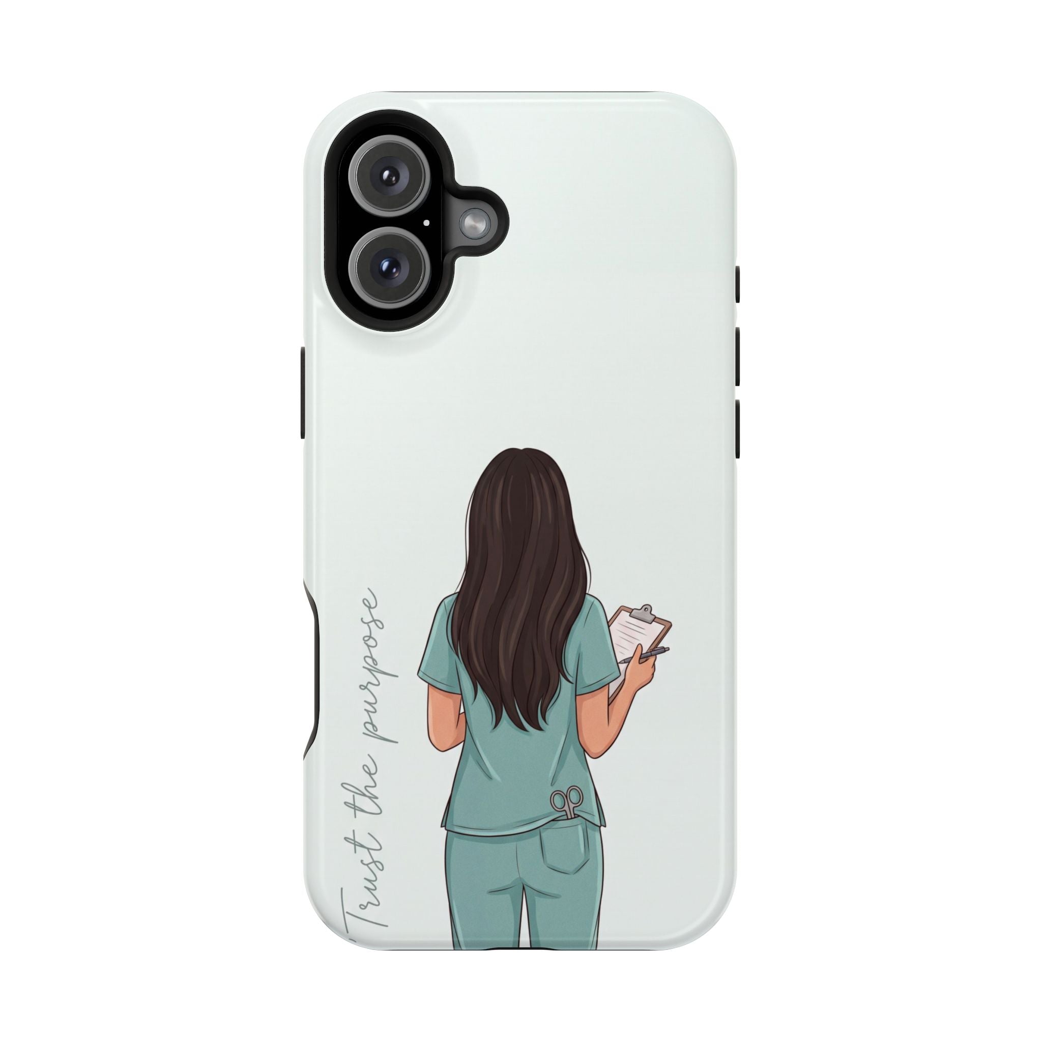 Nurse Illustration Phone Case — Impact-Resistant Wireless Charging Cover