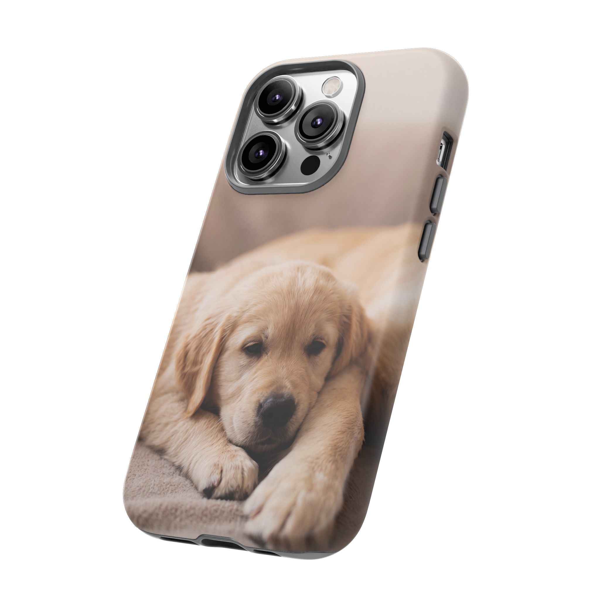 Sleepy Golden Retriever Puppy Phone Case | Cozy Cuddly Puppy Portrait | Samsung & iPhone