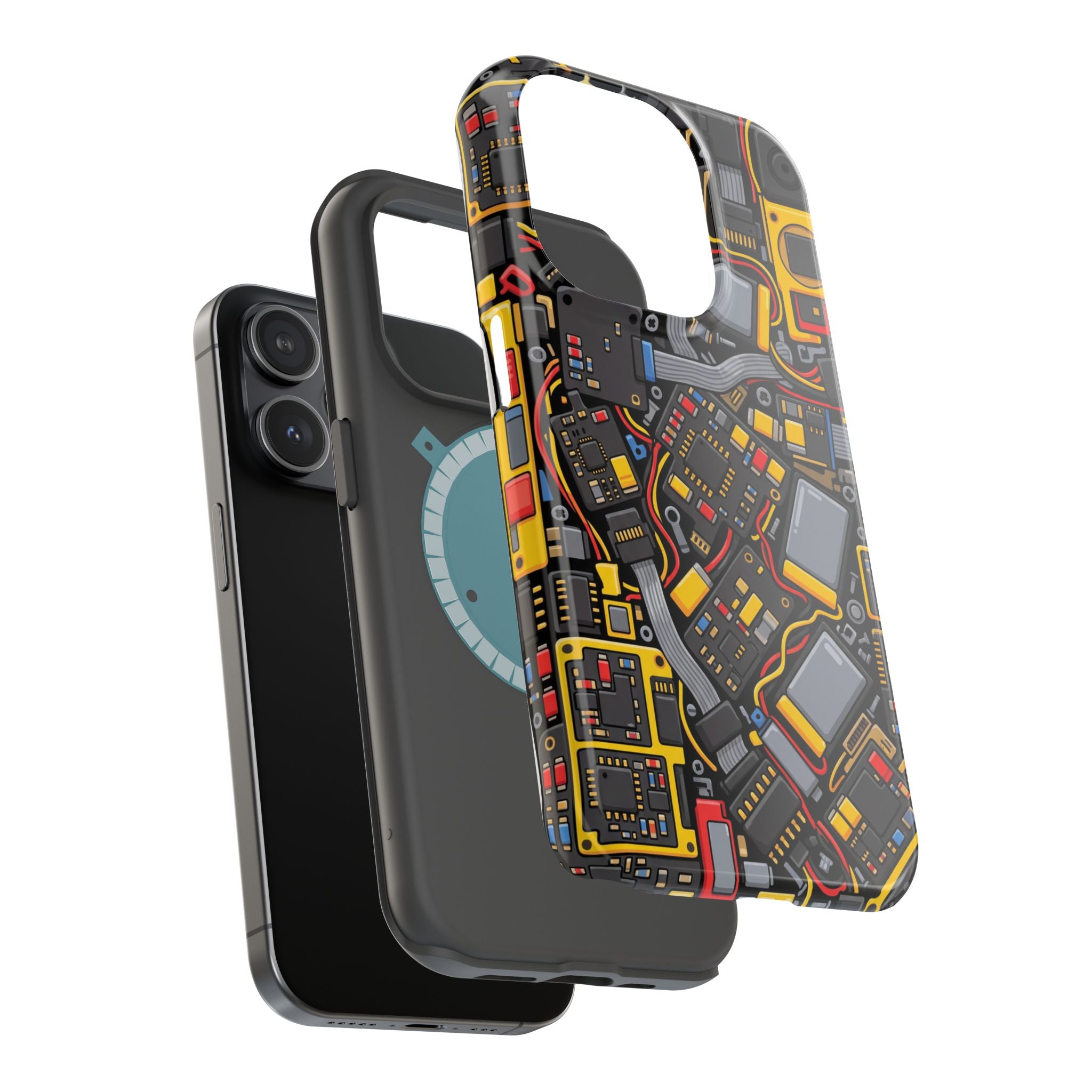 Voltage Board Phone Case — Yellow Circuit Wireless Charging Cover