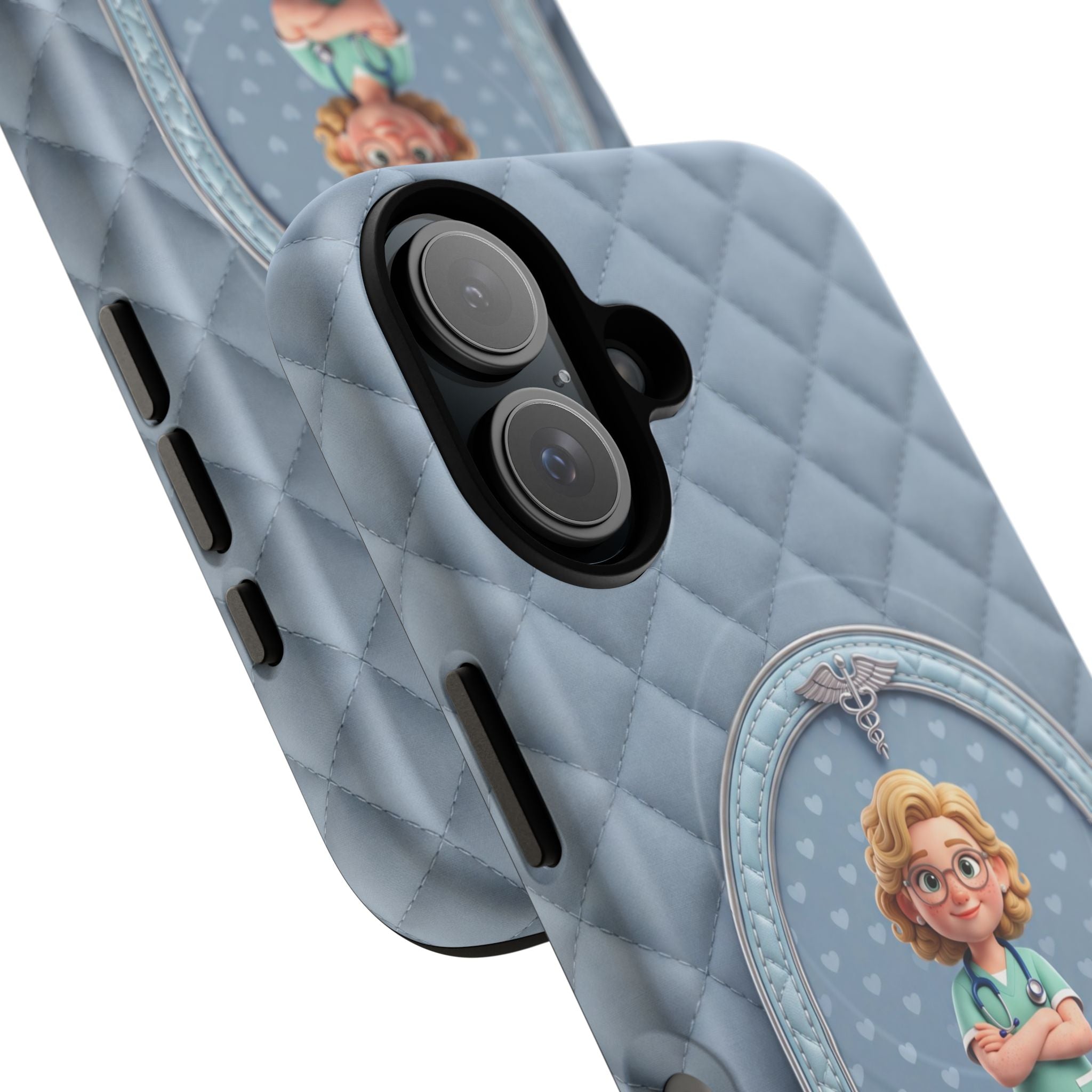Personalized Nurse Phone Case | Quilted Badge Design, Custom Name iPhone Case