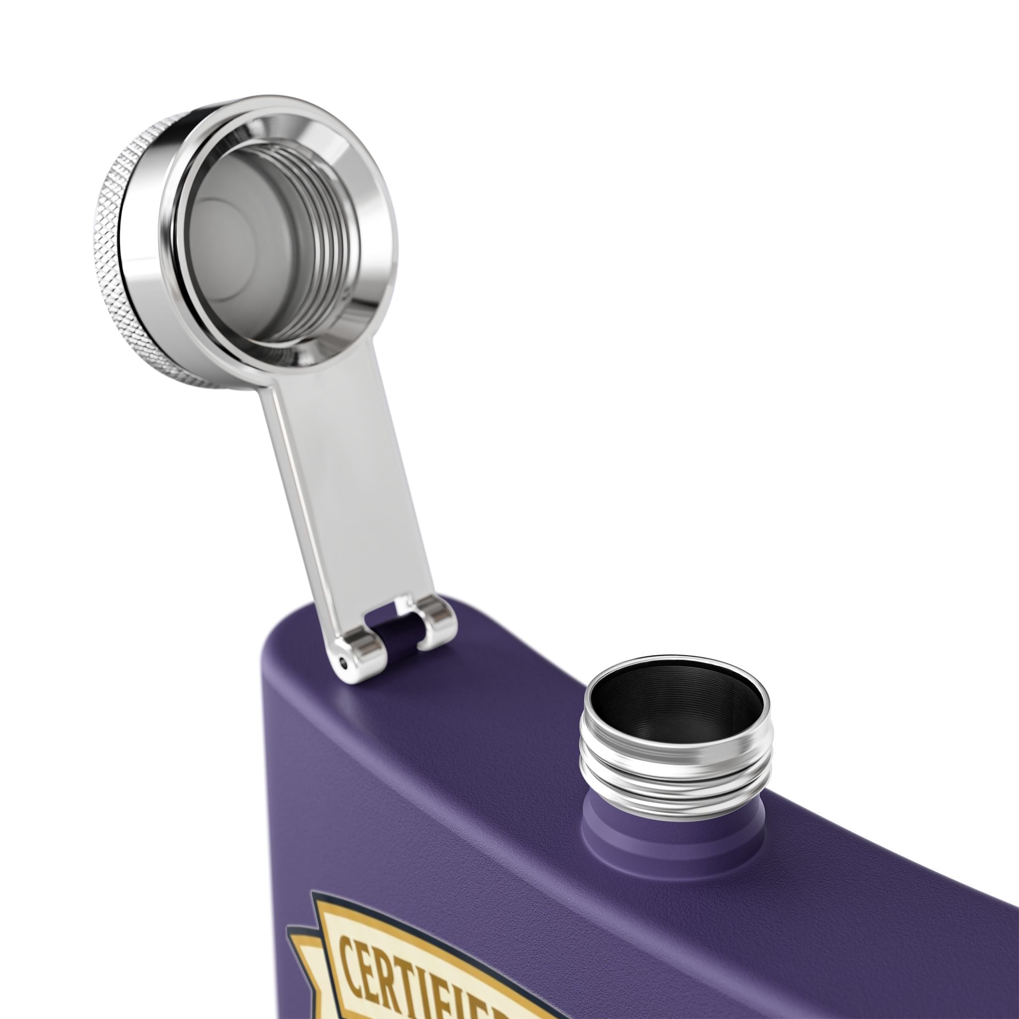 Flask — "Certified Journeyman: Powering Through" 6oz Stainless Steel Hip Flask