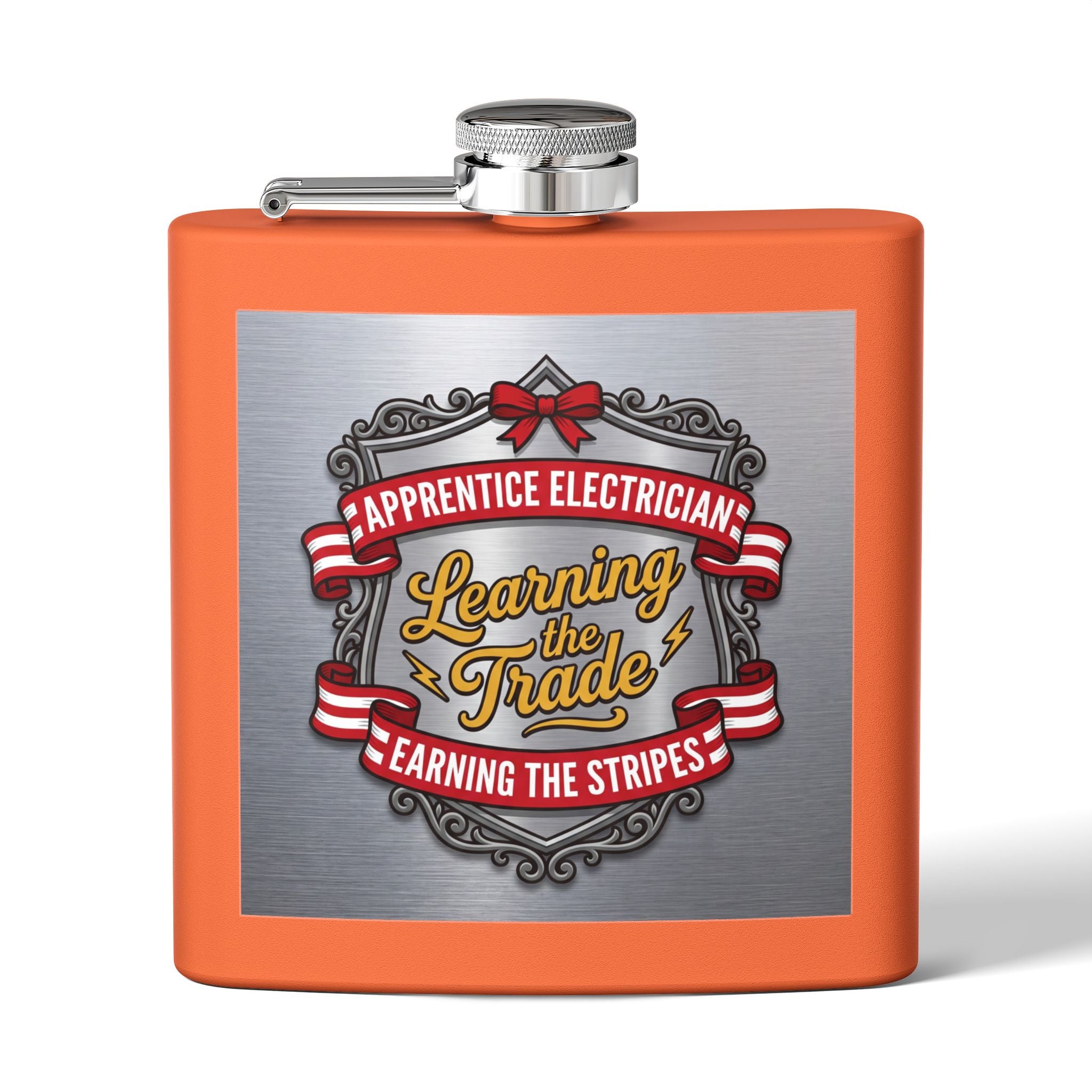 Flask — "Apprentice Electrician: Learning the Trade, Earning the Stripes" 6oz Stainless Steel