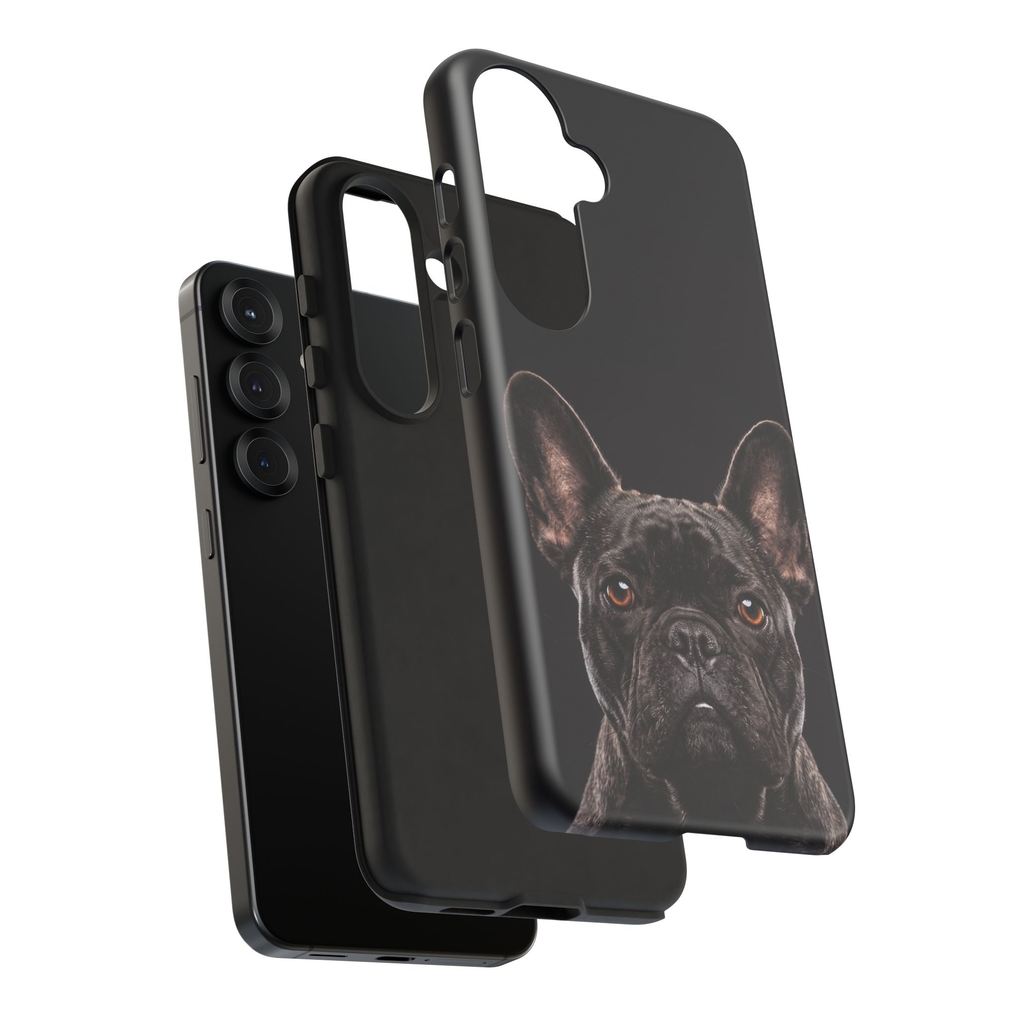 Front-Facing French Bulldog Phone Case | Dramatic Black Studio Portrait | Samsung & iPhone