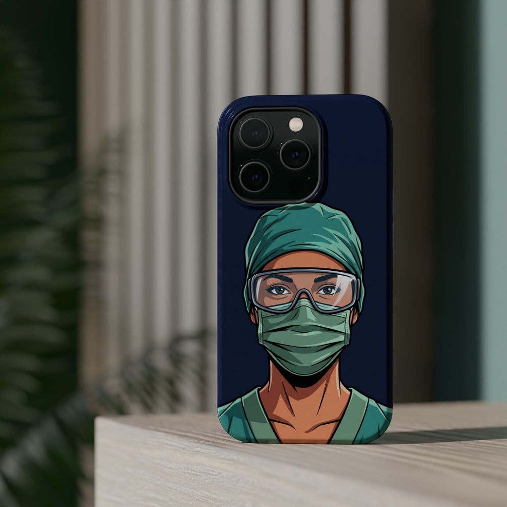 Bold Nurse Portrait Phone Case — Magnetic Wireless Charging Cover