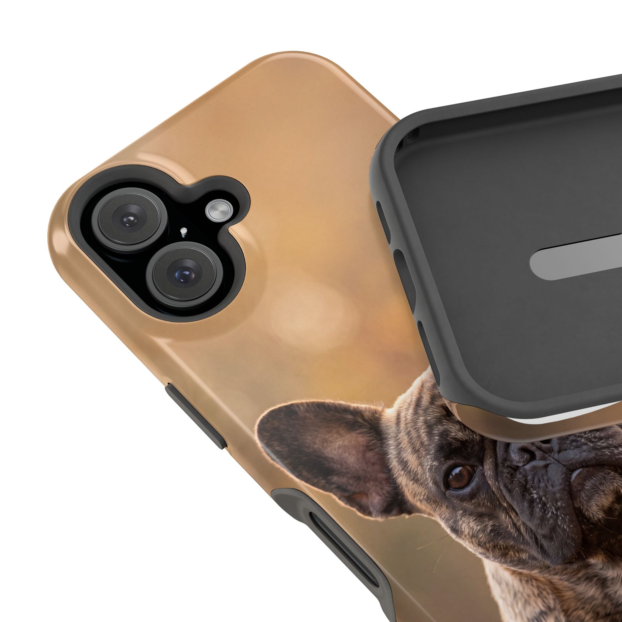 Brindle French Bulldog Phone Case — Impact-Resistant Wireless Charging Cover