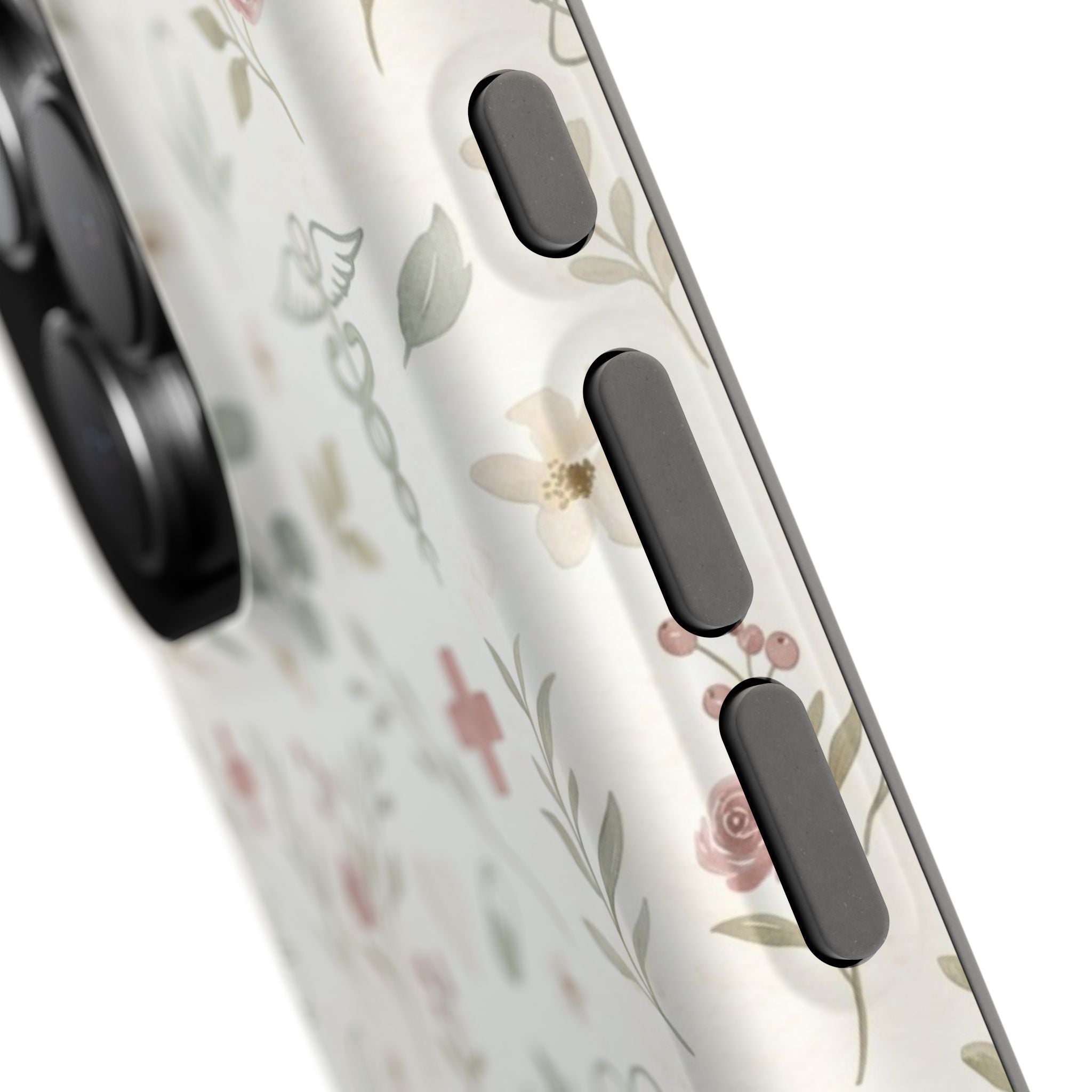 Floral Nurse Phone Case — Impact-Resistant Wireless Charging Cover