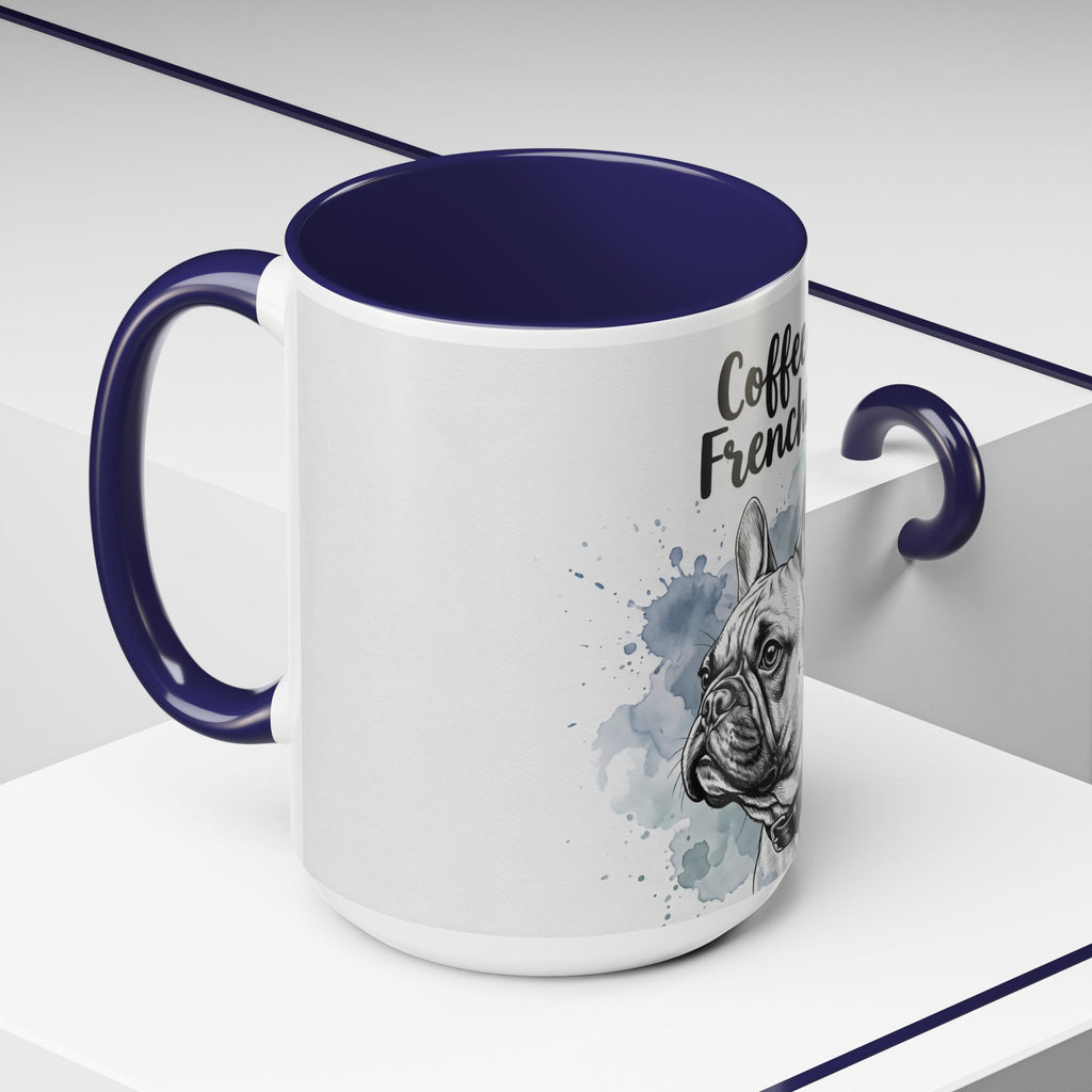 Coffee & Frenchies Mug | French Bulldog Lover Gift | Watercolor Dog Mug