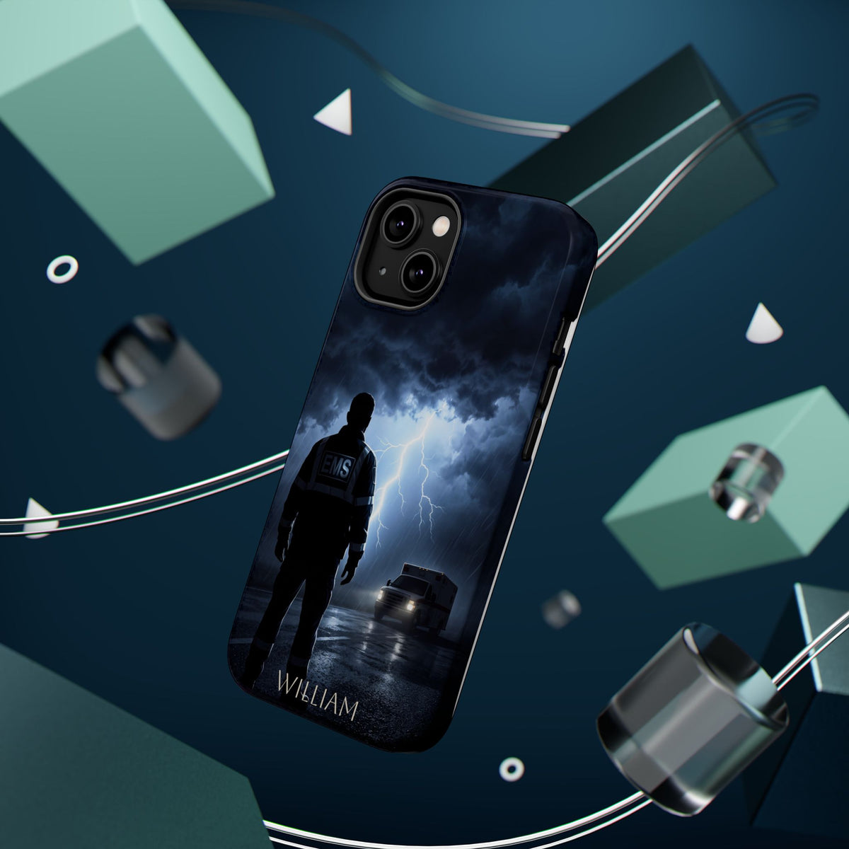 Personalized Lightning Storm EMS Phone Case — Wireless Charging Cover