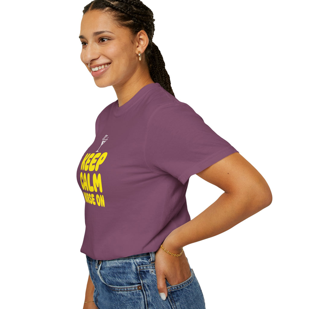 Nurse T-Shirt - "Keep Calm Nurse On" Funny Nursing Quote Unisex Tee, Nurse Appreciation Gift