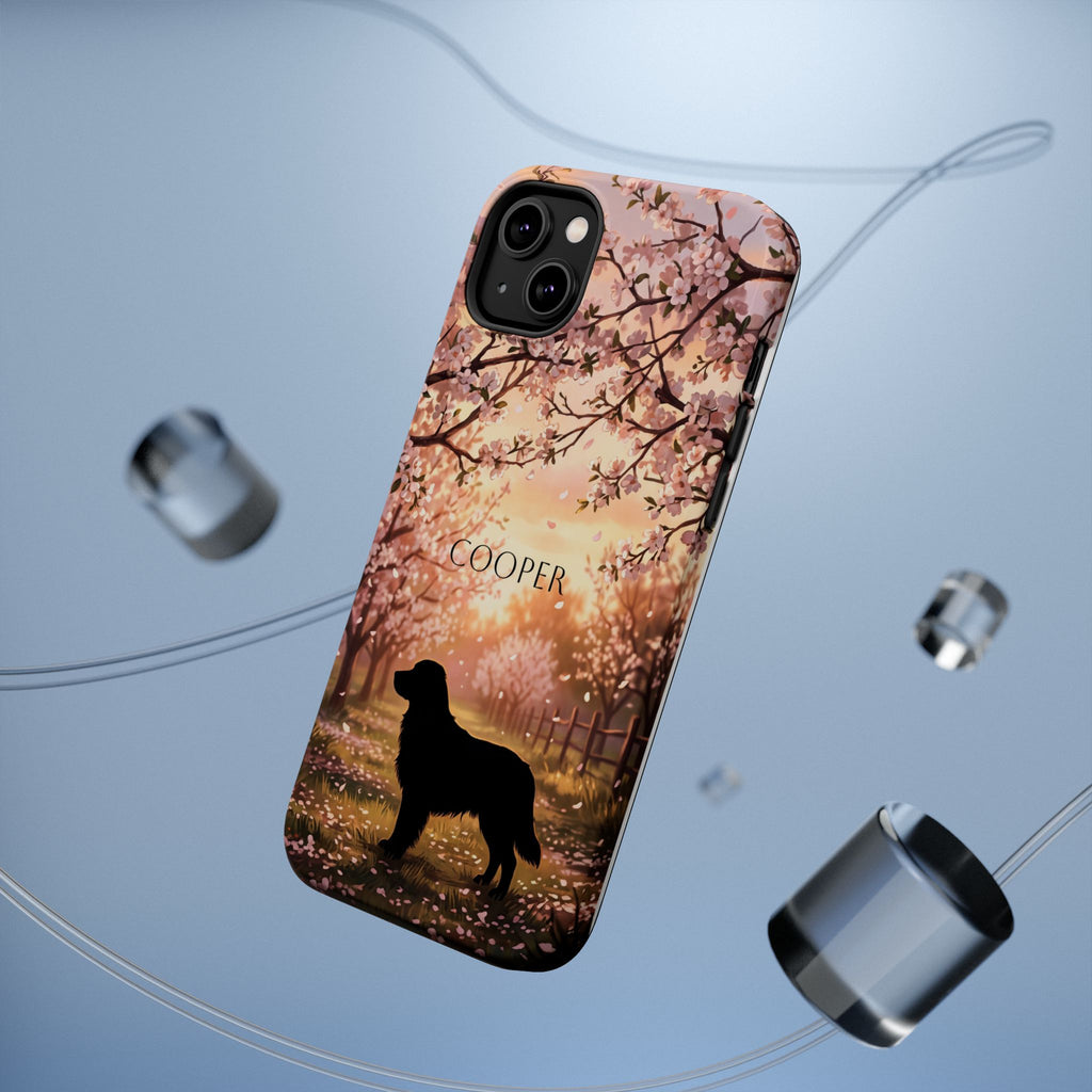 Personalized Golden Retriever Autumn Forest Phone Case — Wireless Charging Cover