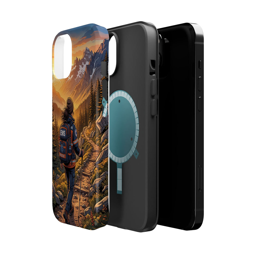 Paramedic/EMT Mountain Phone Case — Magnetic Wireless Charging Cover