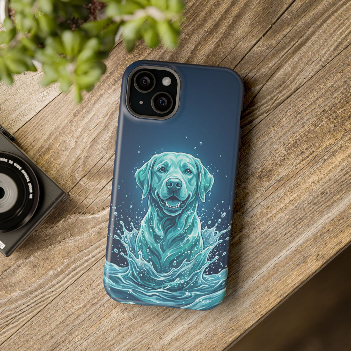 Water Splash Labrador Phone Case — Tough Magnetic Case with Wireless Charging