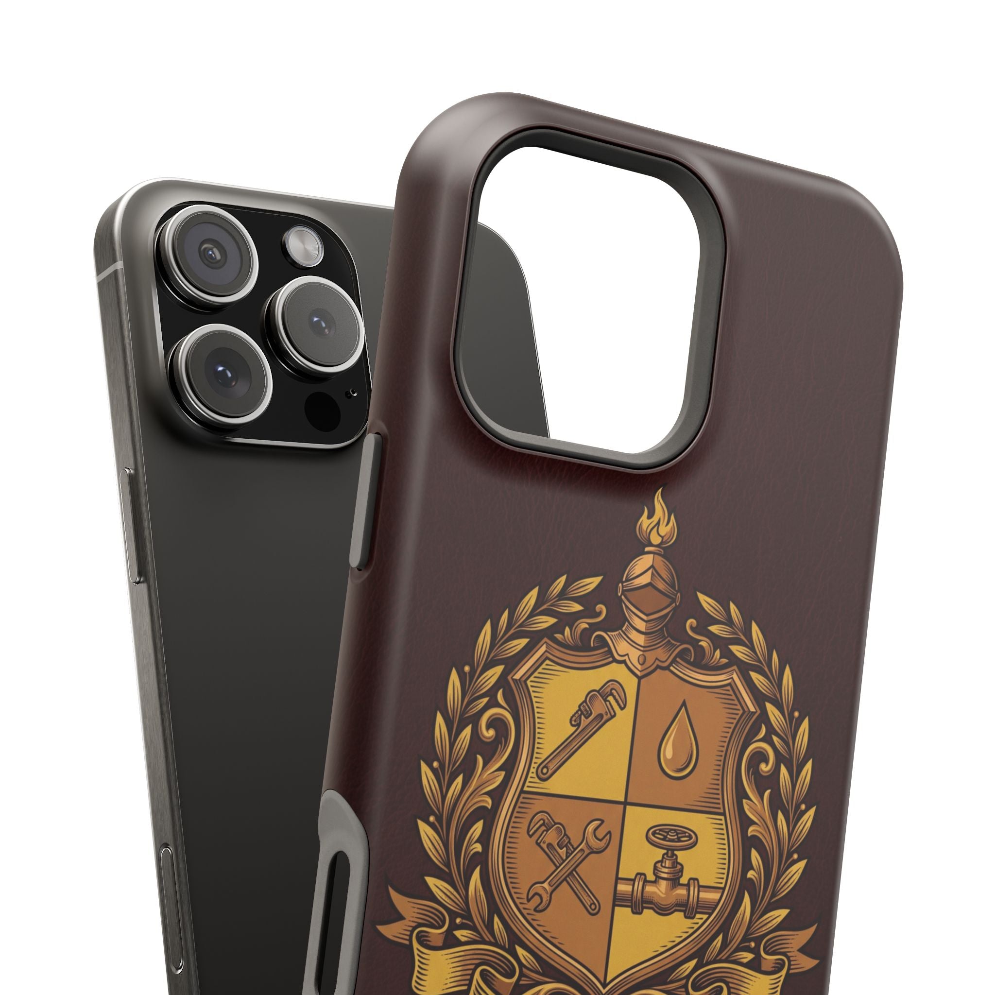 Plumber Crest Phone Case — Heraldic Shield Wireless Charging Cover
