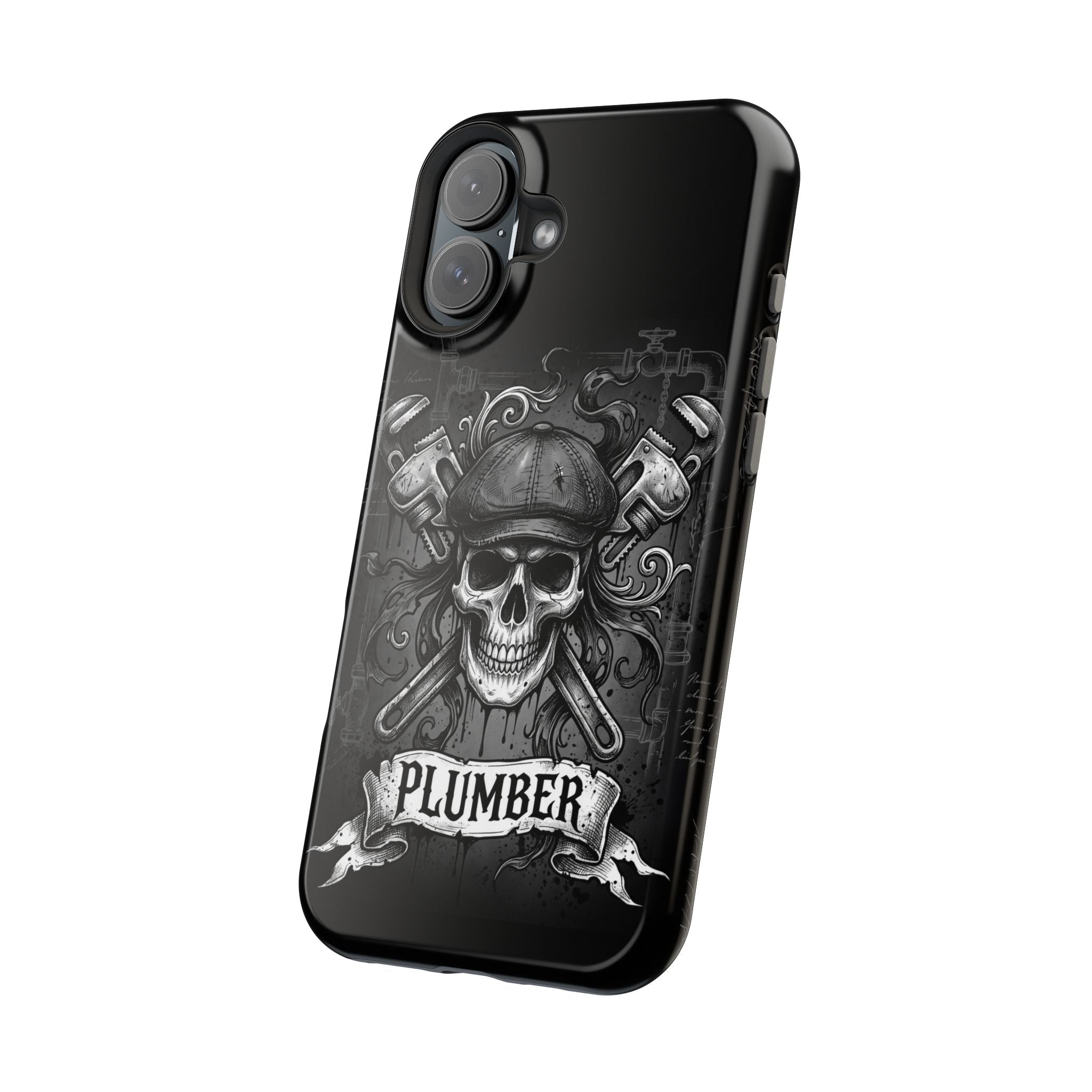 Skull & Wrenches Plumber Phone Case — Wireless Charging Cover