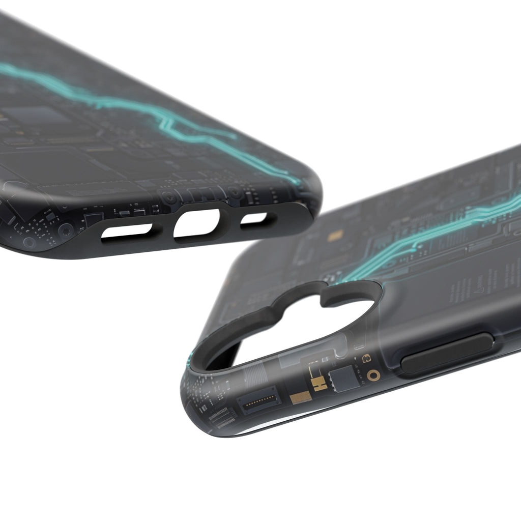 Cyan Bolt Electrician Phone Case — Electric Circuit Wireless Charging Cover