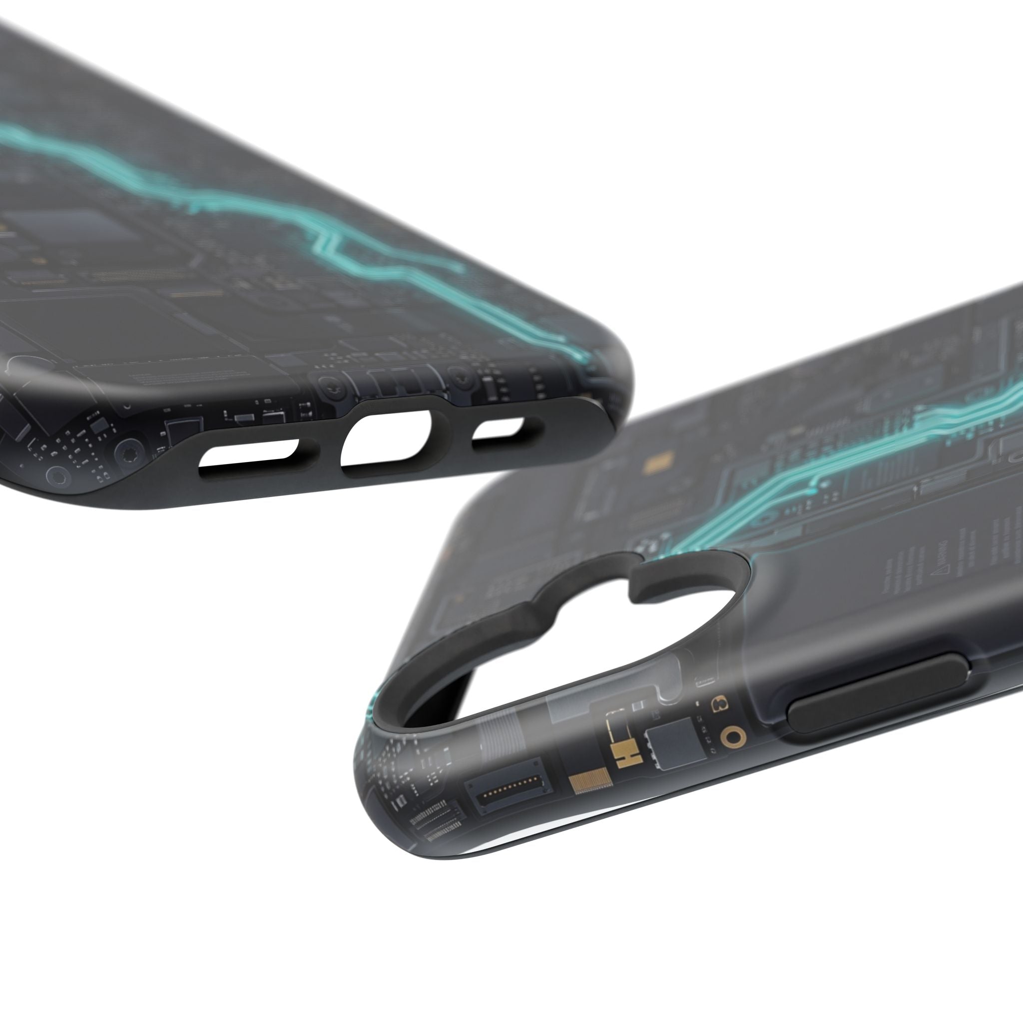 Cyan Bolt Electrician Phone Case — Electric Circuit Wireless Charging Cover