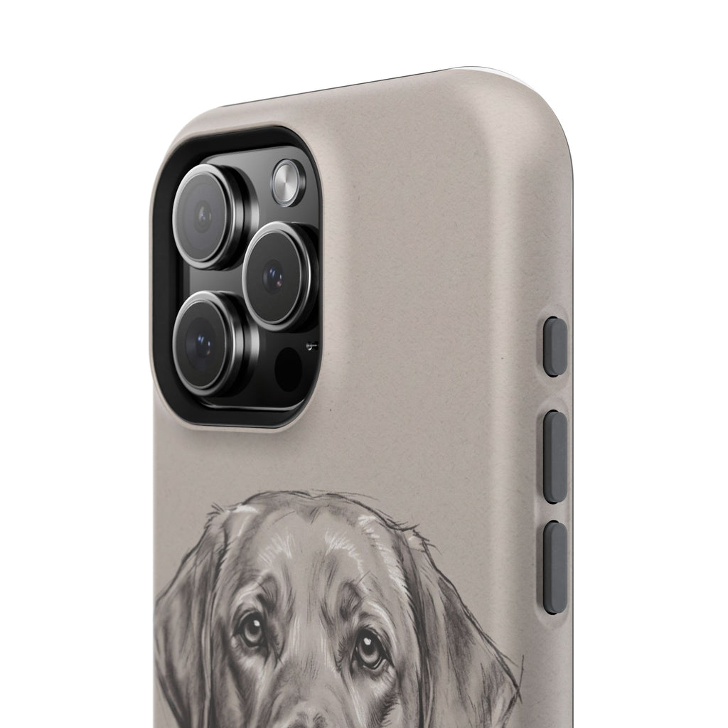 Charcoal Sketch Labrador Phone Case — Tough Magnetic Case with Wireless Charging