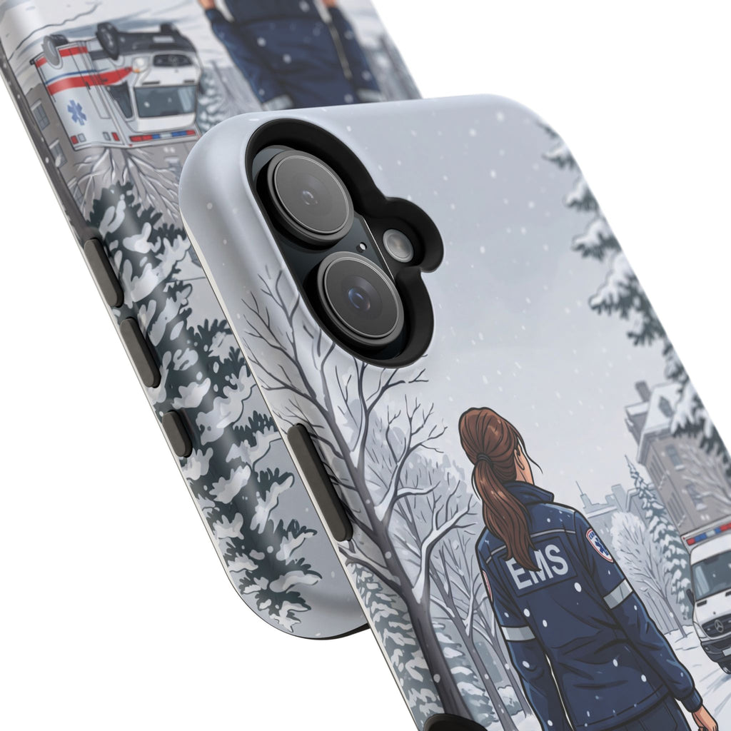 Paramedic/EMT Winter Phone Case — Magnetic Wireless Charging Cover
