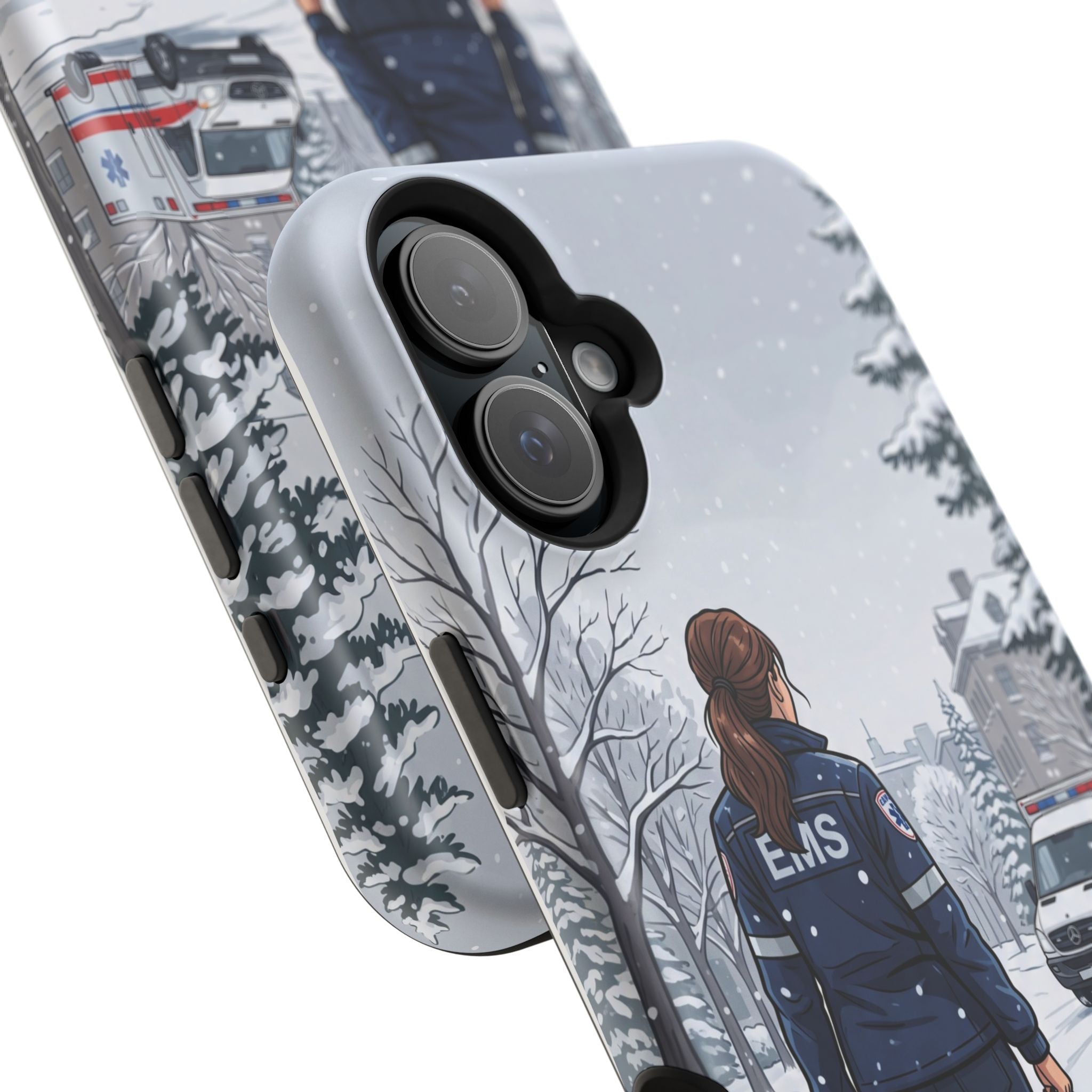 Paramedic/EMT Winter Phone Case — Magnetic Wireless Charging Cover
