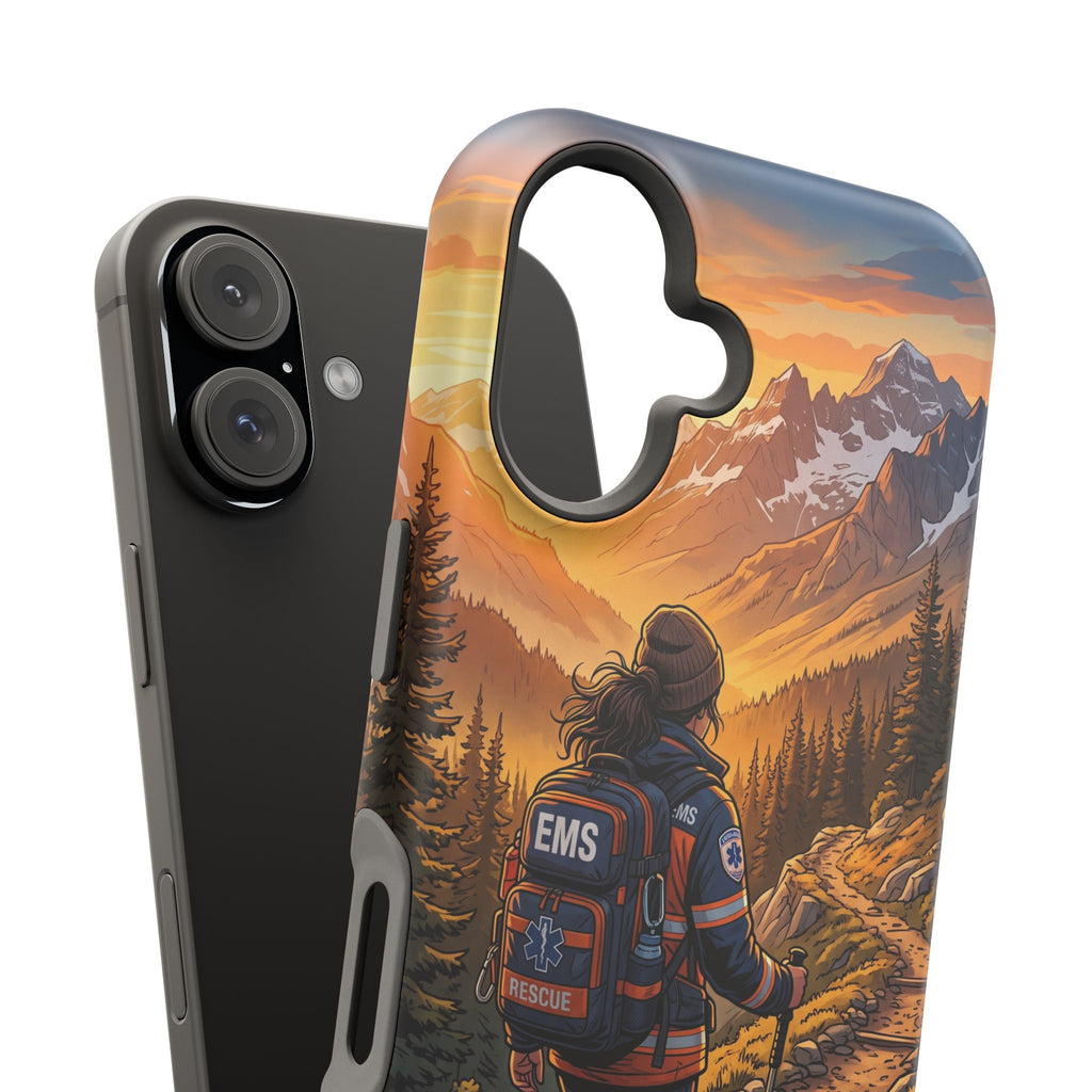 Paramedic/EMT Mountain Phone Case — Magnetic Wireless Charging Cover