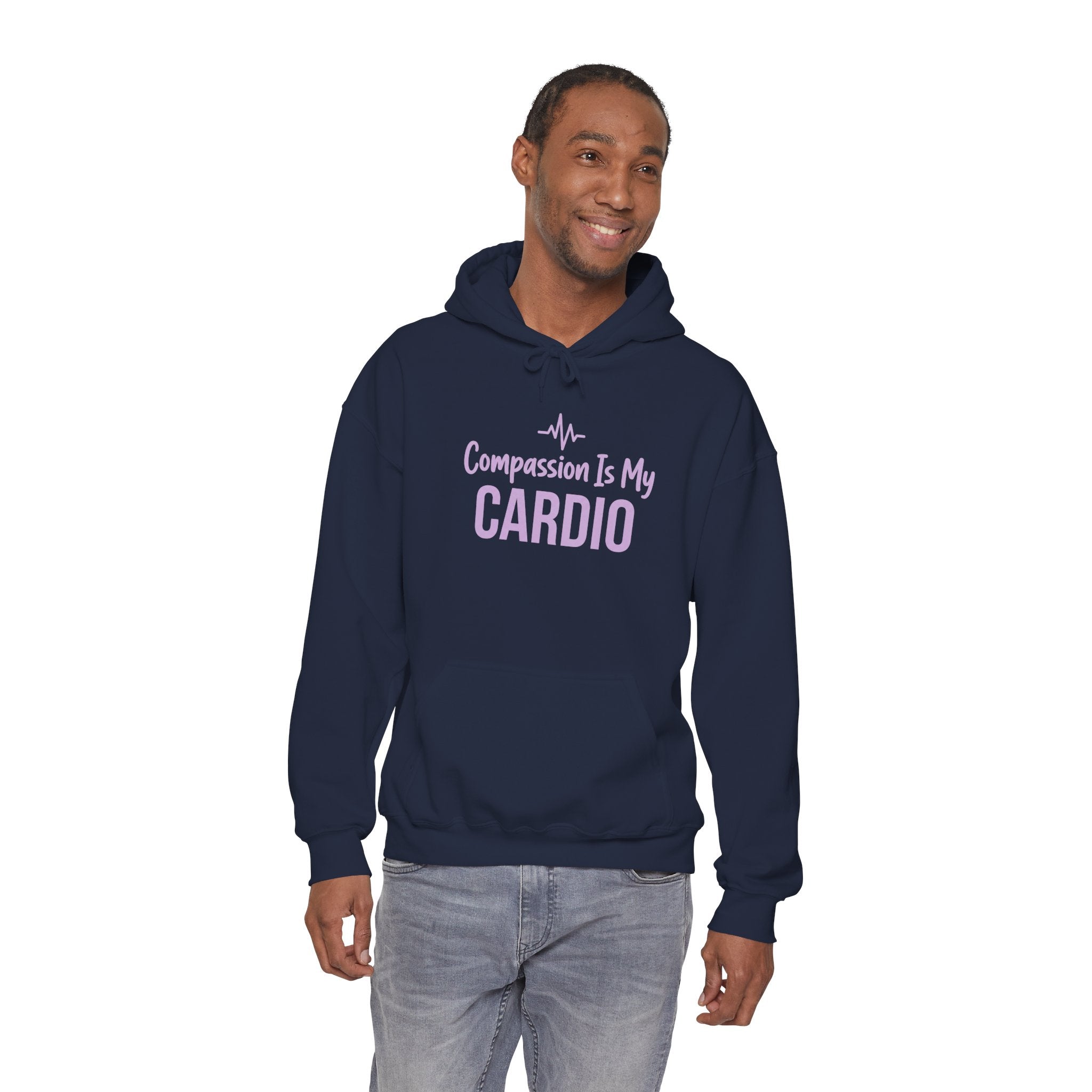 Compassion Is My Cardio Hoodie — Nurse/Healthcare Worker Graphic Pullover