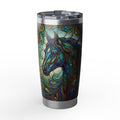 Horse Tumbler | Stained Glass Swirl Art — 20 oz Stainless Travel Mug