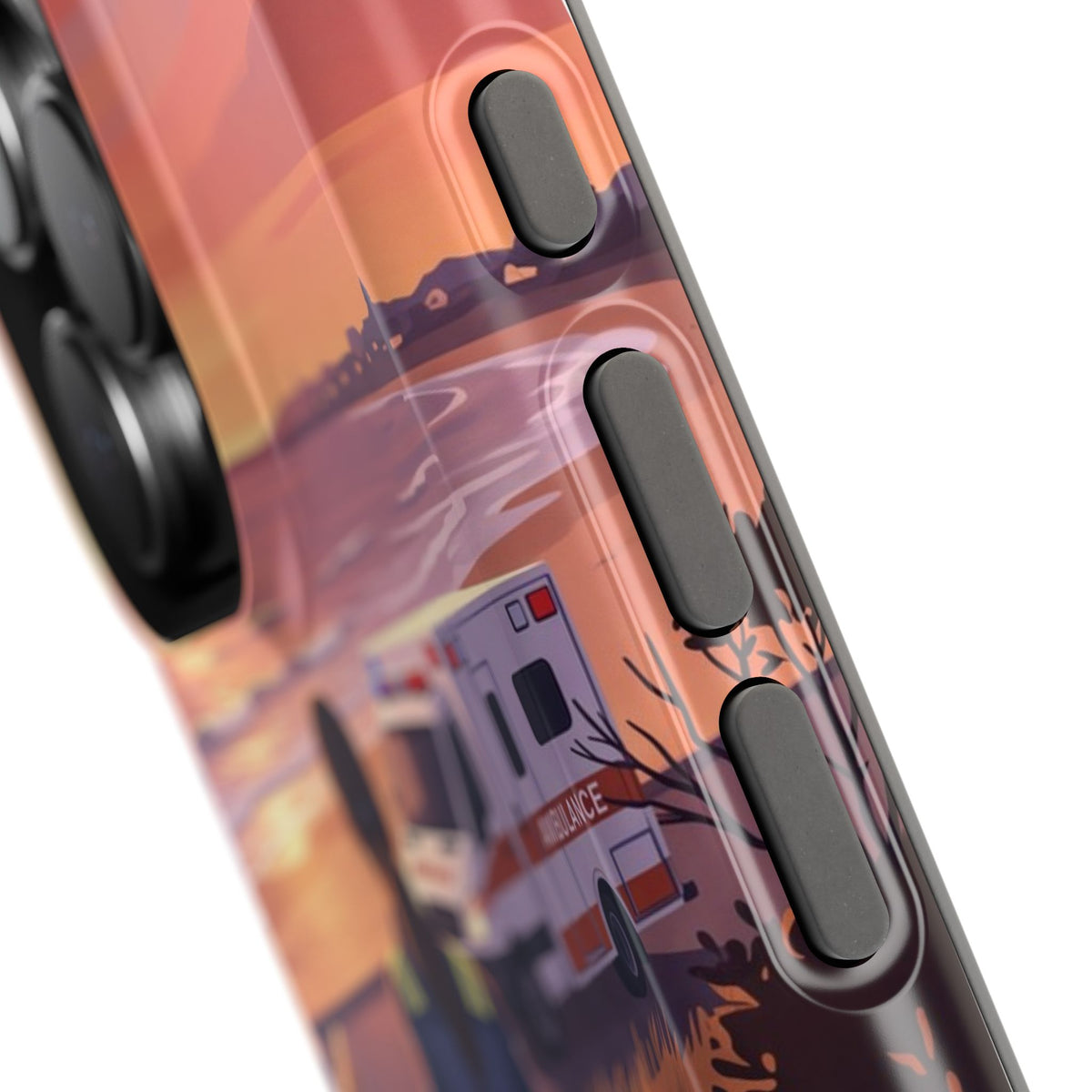 Sunset Boardwalk Personalized Paramedic Phone Case — Wireless Charging Cover