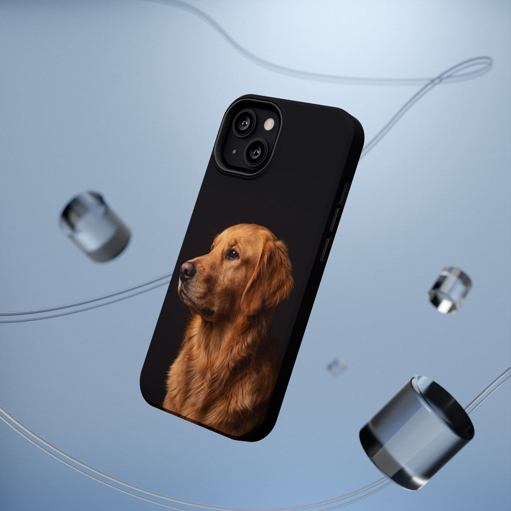 Golden Retriever Portrait Phone Case — Impact-Resistant Wireless Charging Cover