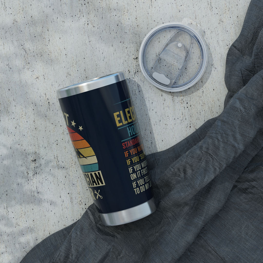 Best Electrician Ever Tumbler – Retro Sunset Hourly Rate Design 20 oz