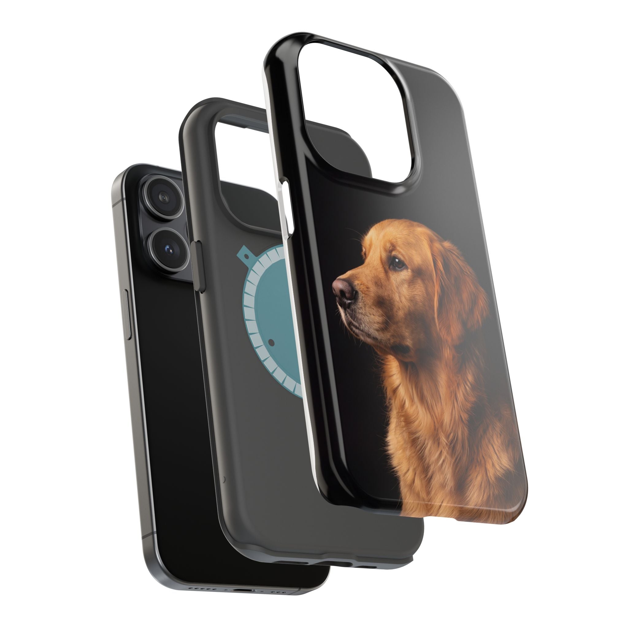 Golden Retriever Portrait Phone Case — Impact-Resistant Wireless Charging Cover