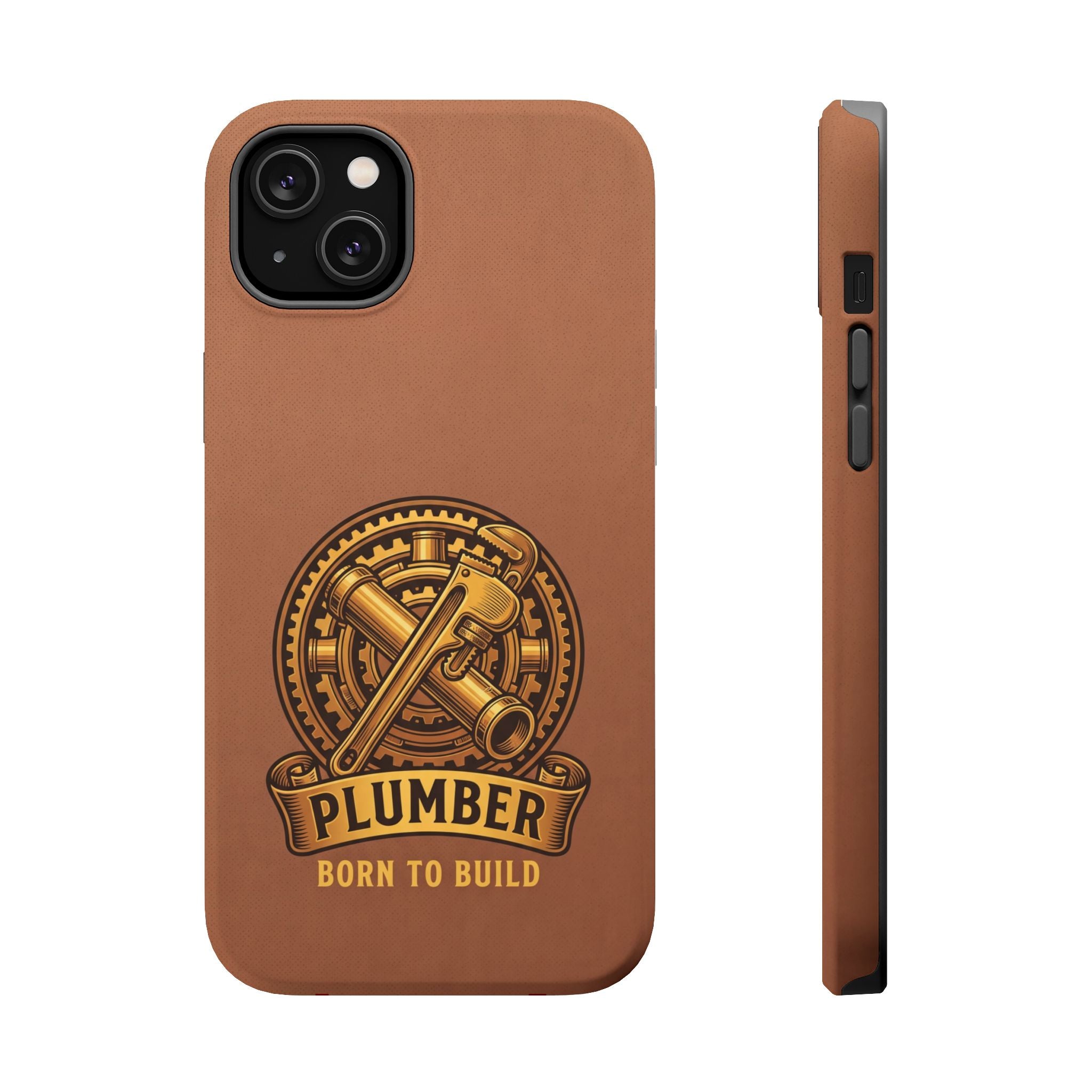 Plumber Born to Build Phone Case — Badge Wireless Charging Cover