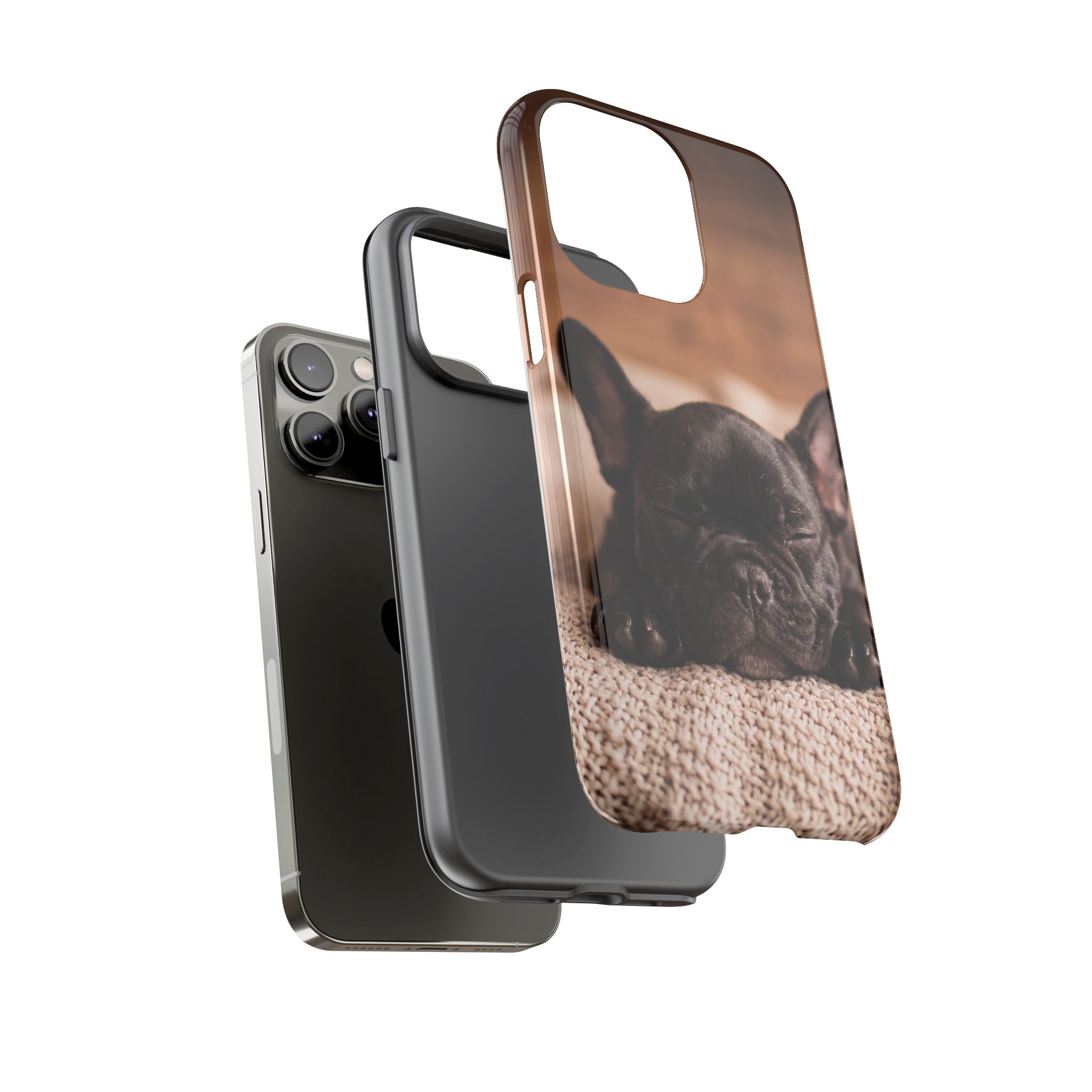 Sleeping French Bulldog Phone Case | Cozy Frenchie Resting on Blanket | iPhone & Samsung