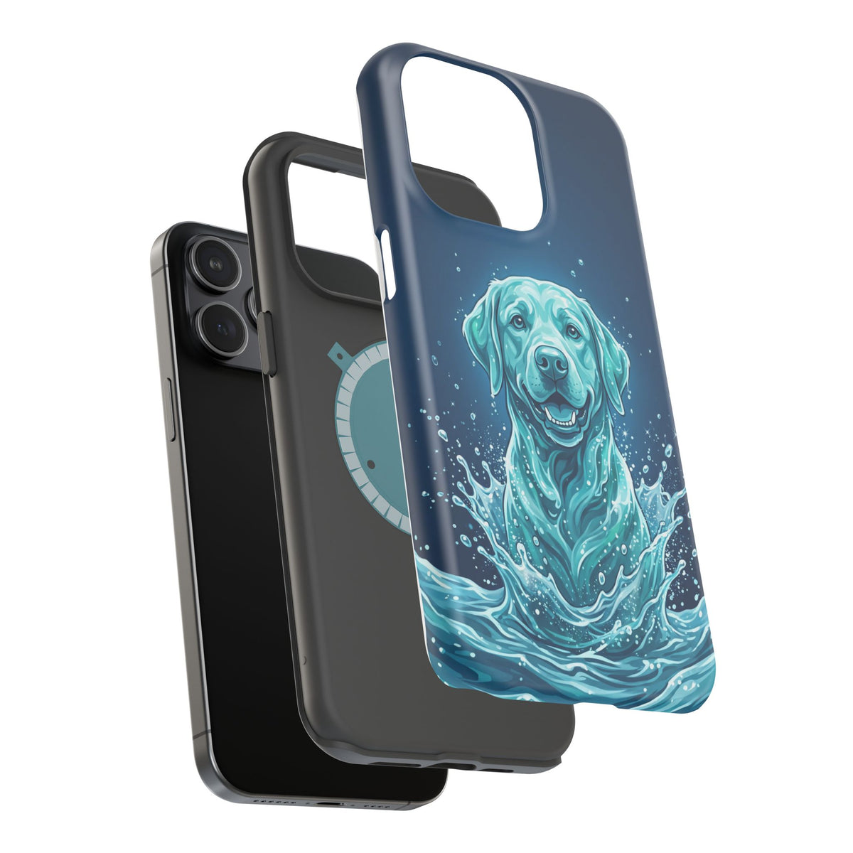 Water Splash Labrador Phone Case — Tough Magnetic Case with Wireless Charging