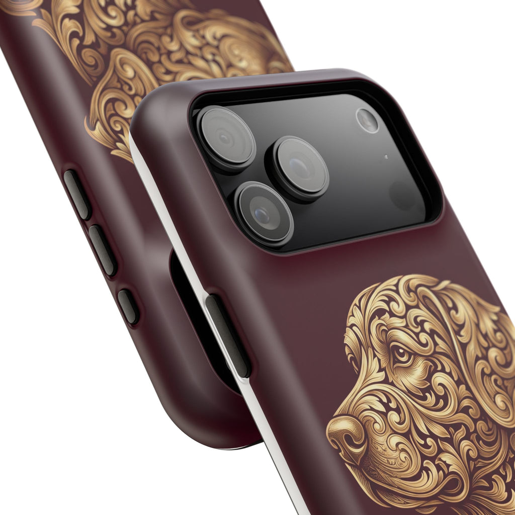 Personalized Gold Filigree Labrador Phone Case — Tough Magnetic Case with Wireless Charging