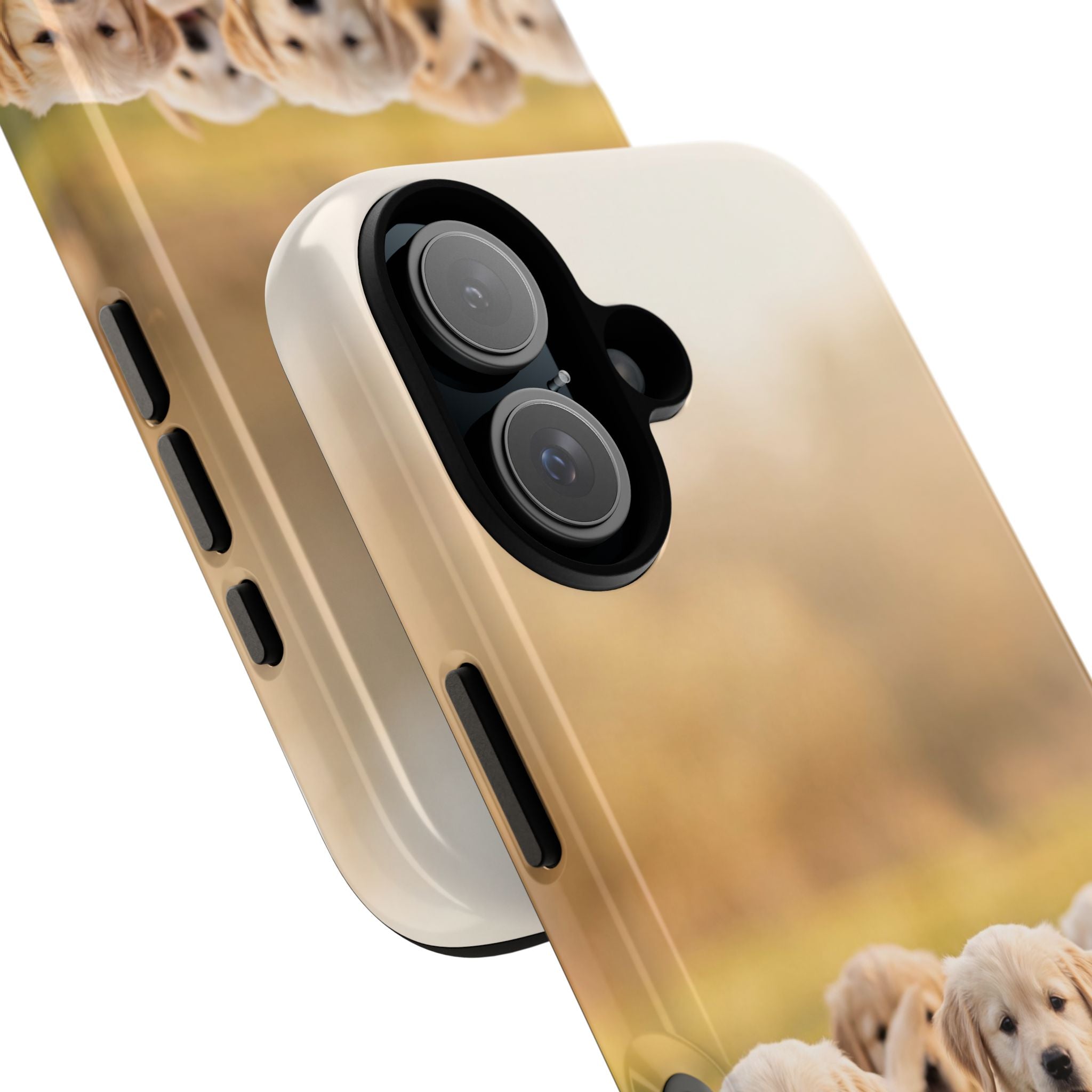 Golden Retriever Puppies Phone Case | Playful Puppy Pack Running in Grass | iPhone & Samsung