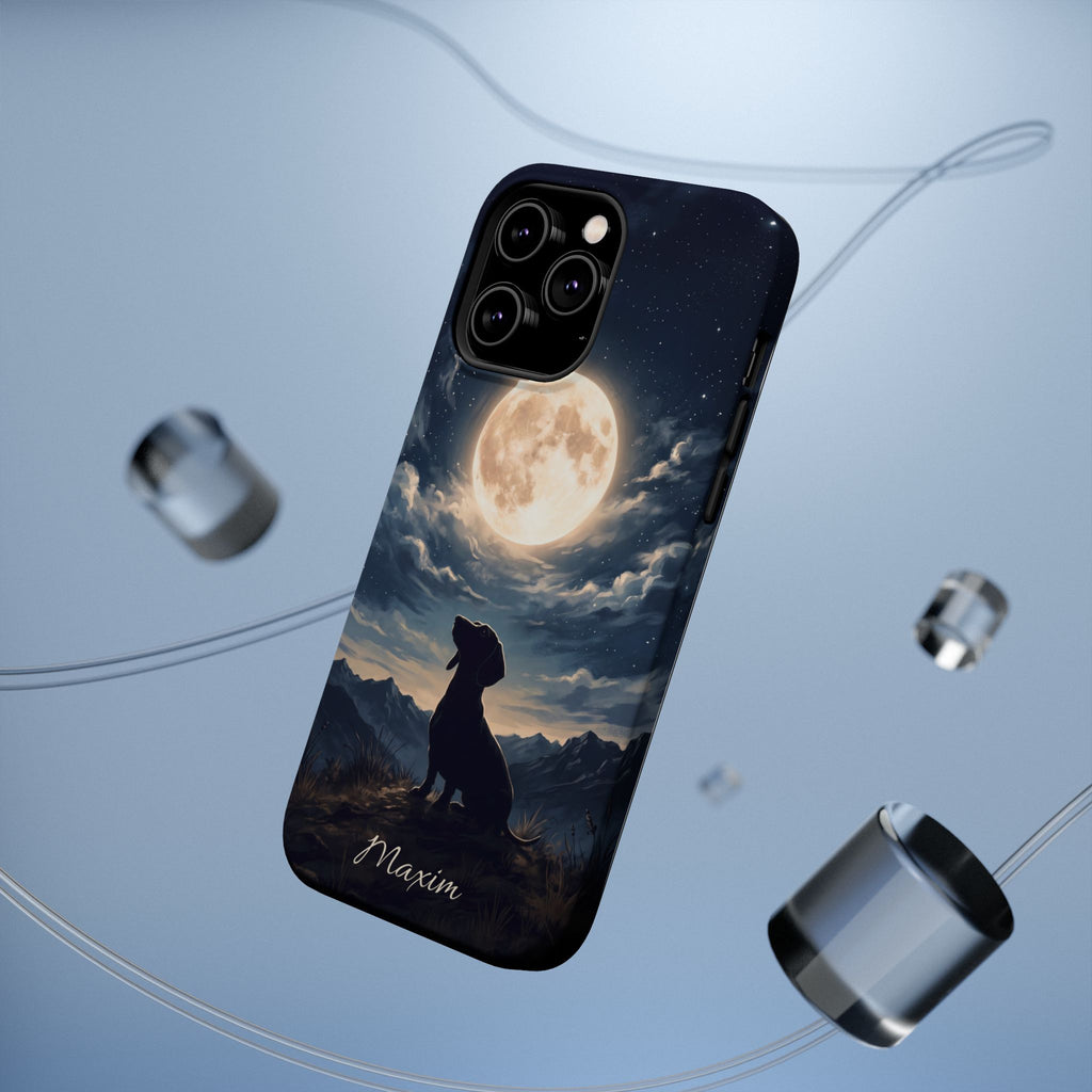 Personalized Dachshund Moonlight Phone Case — Wireless Charging Cover