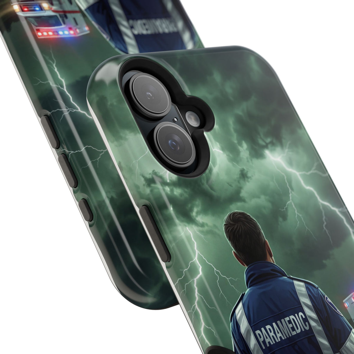 Paramedic Green Storm Phone Case — Magnetic Wireless Charging Cover