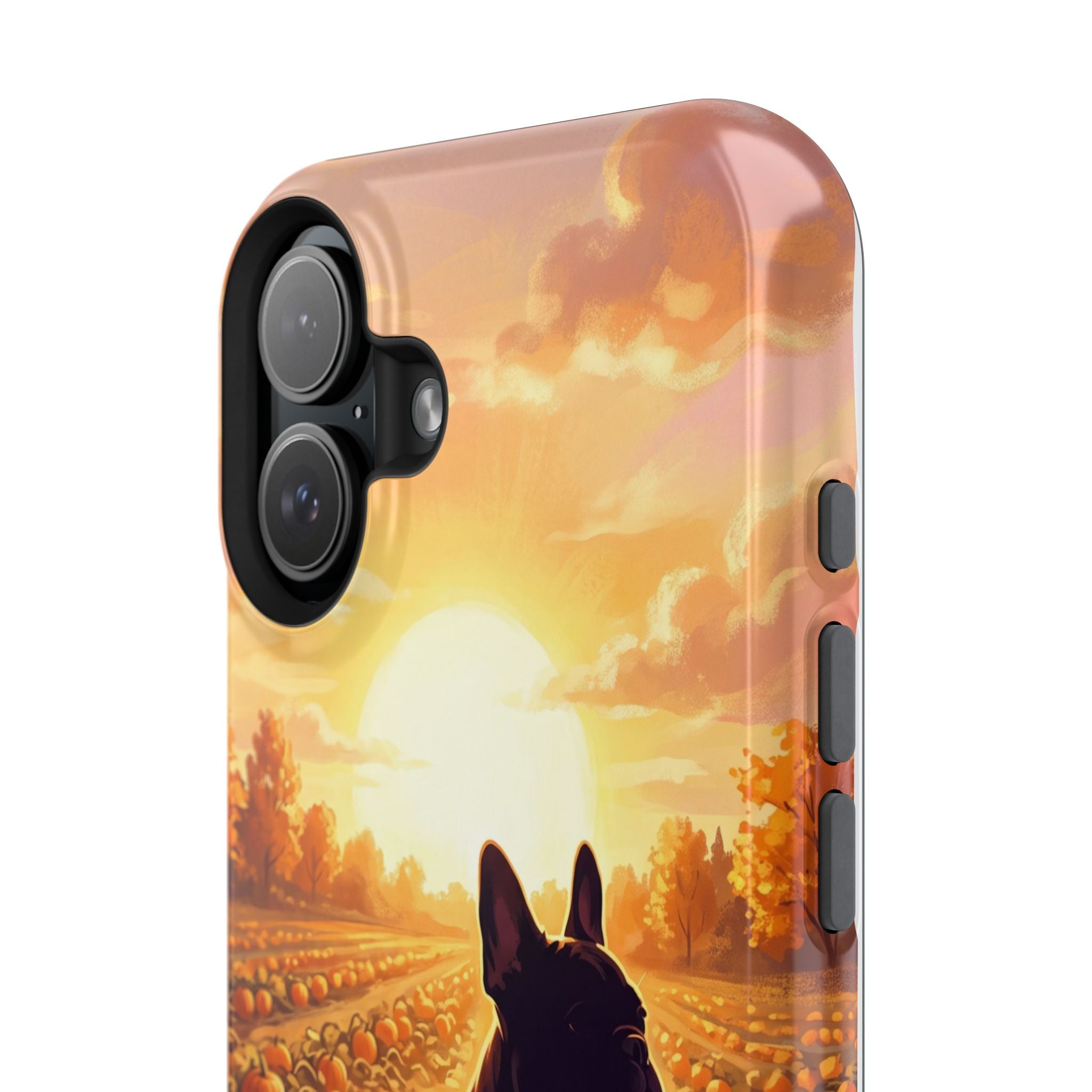 Personalized French Bulldog Pumpkin Patch Phone Case — Wireless Charging Cover