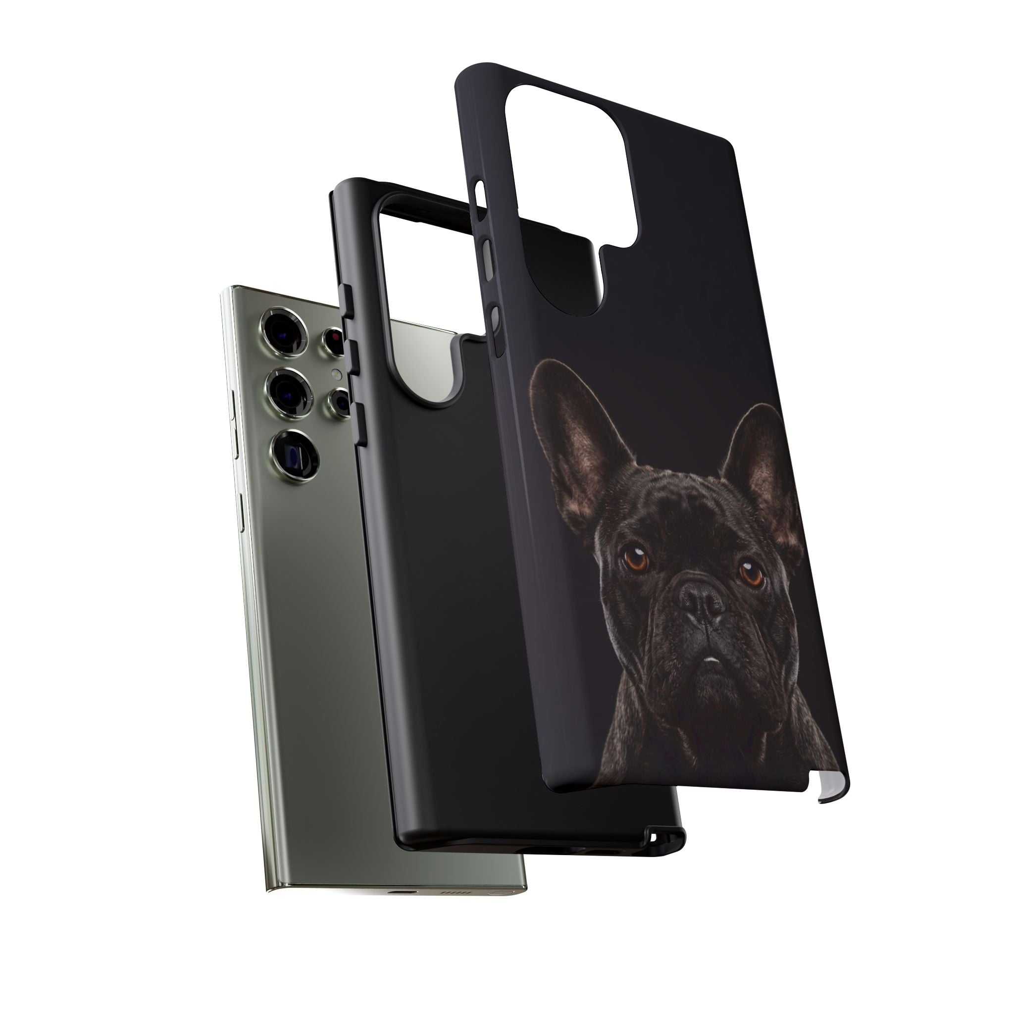 Front-Facing French Bulldog Phone Case | Dramatic Black Studio Portrait | Samsung & iPhone