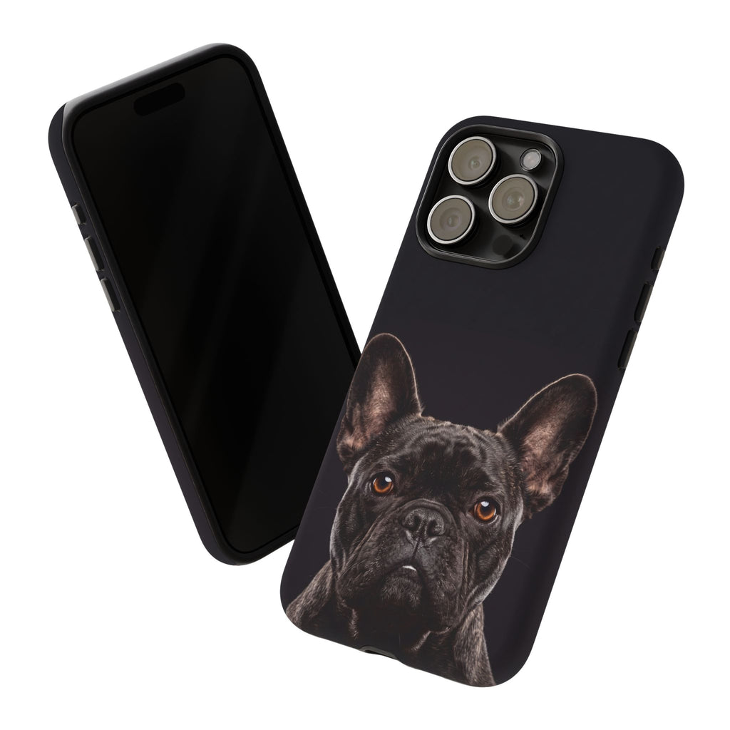 Front-Facing French Bulldog Phone Case | Dramatic Black Studio Portrait | Samsung & iPhone
