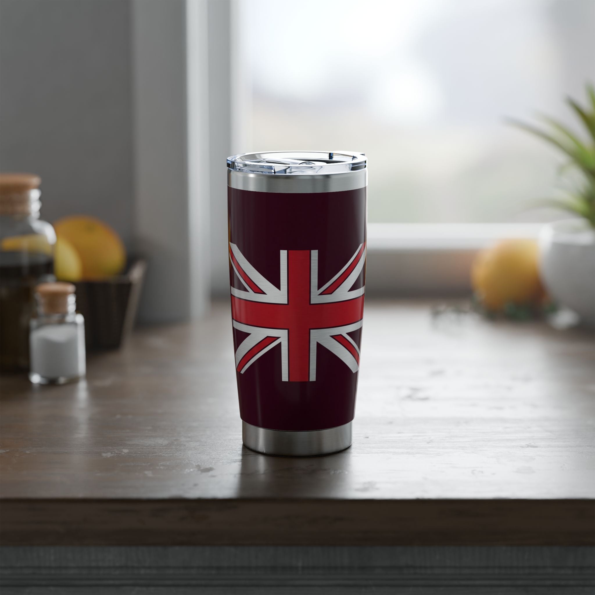 Funny Plumber Tumbler – UK Flag - "That's My Job" Burgundy Design 20 oz
