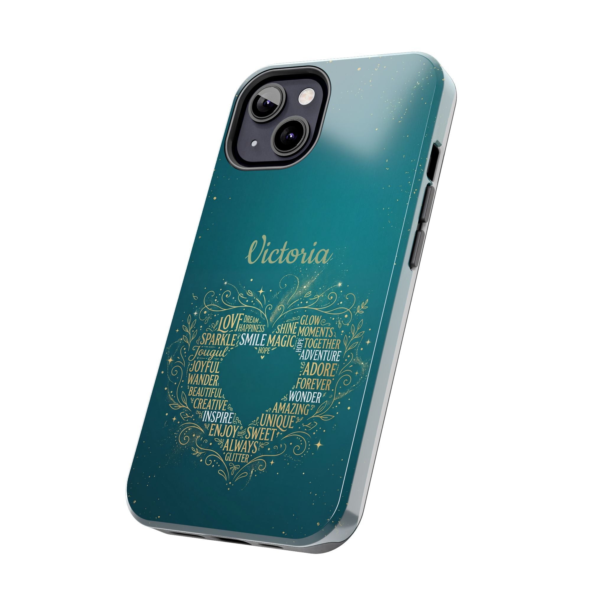 Personalized Teacher Phone Case — Custom Name Heart Word Art Design
