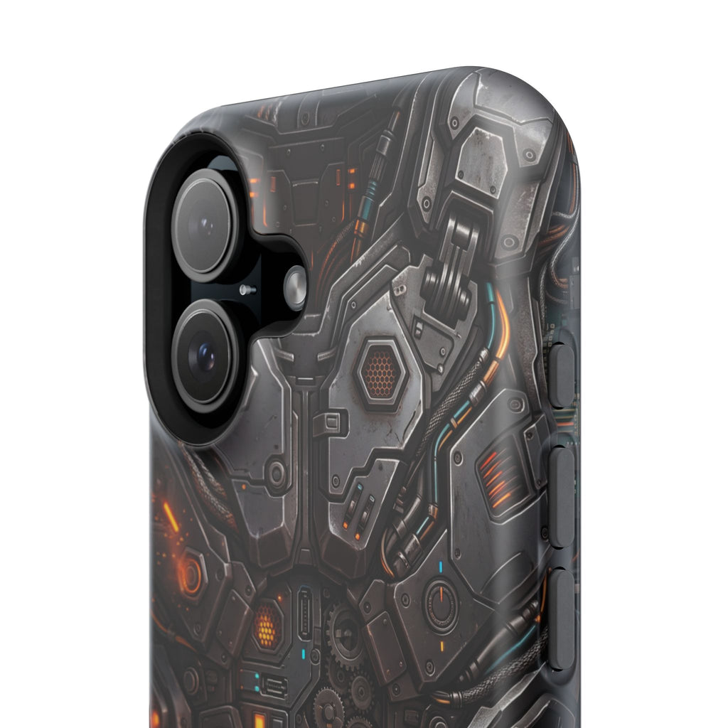Mech Armor Phone Case — Industrial Circuit Wireless Charging Cover