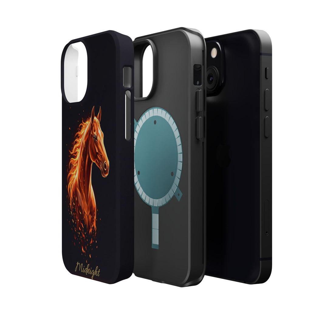 Personalized Fire & Ember Horse Phone Case — Tough Magnetic Case with Wireless Charging