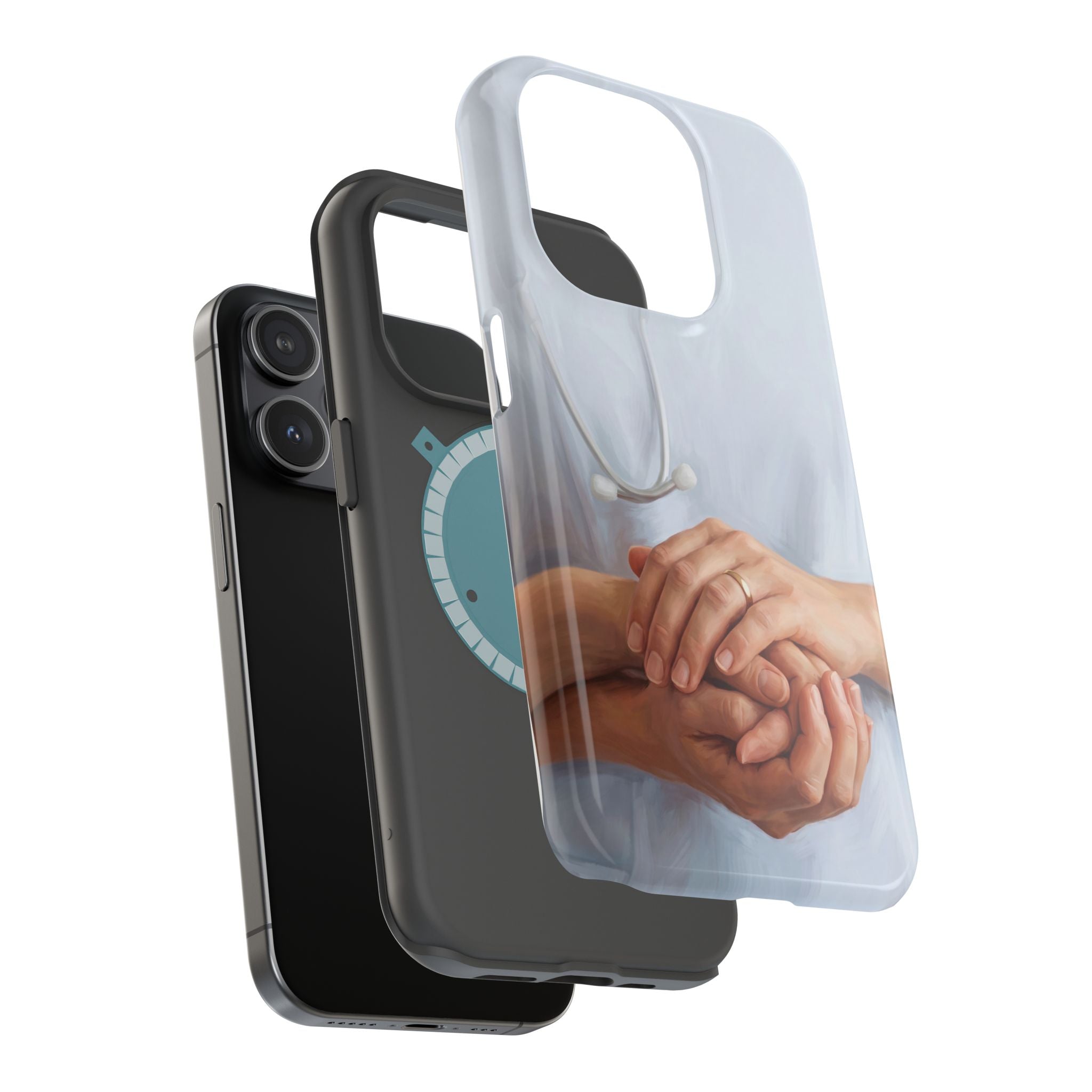 Impact-Resistant Phone Case — Caring Hands Wireless Charging Cover
