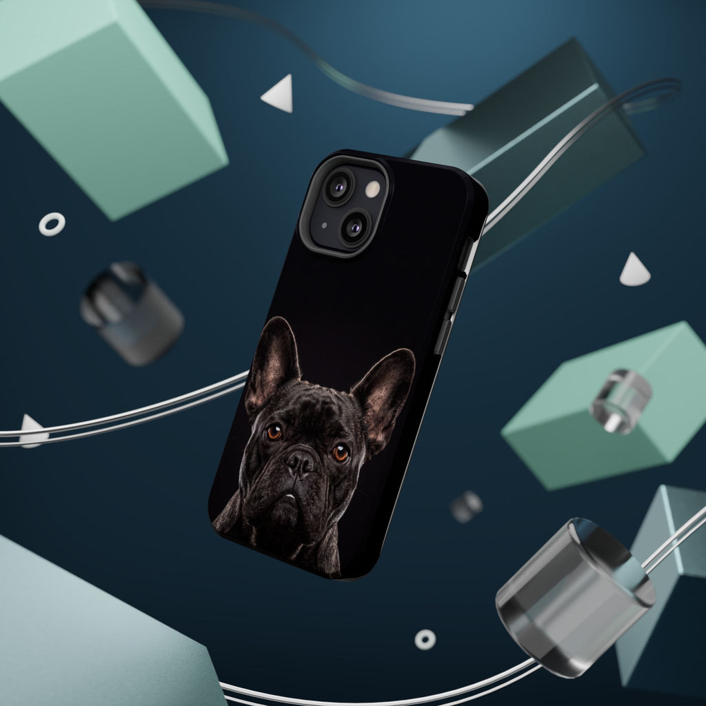 Black French Bulldog Phone Case — Impact-Resistant Wireless Charging Cover