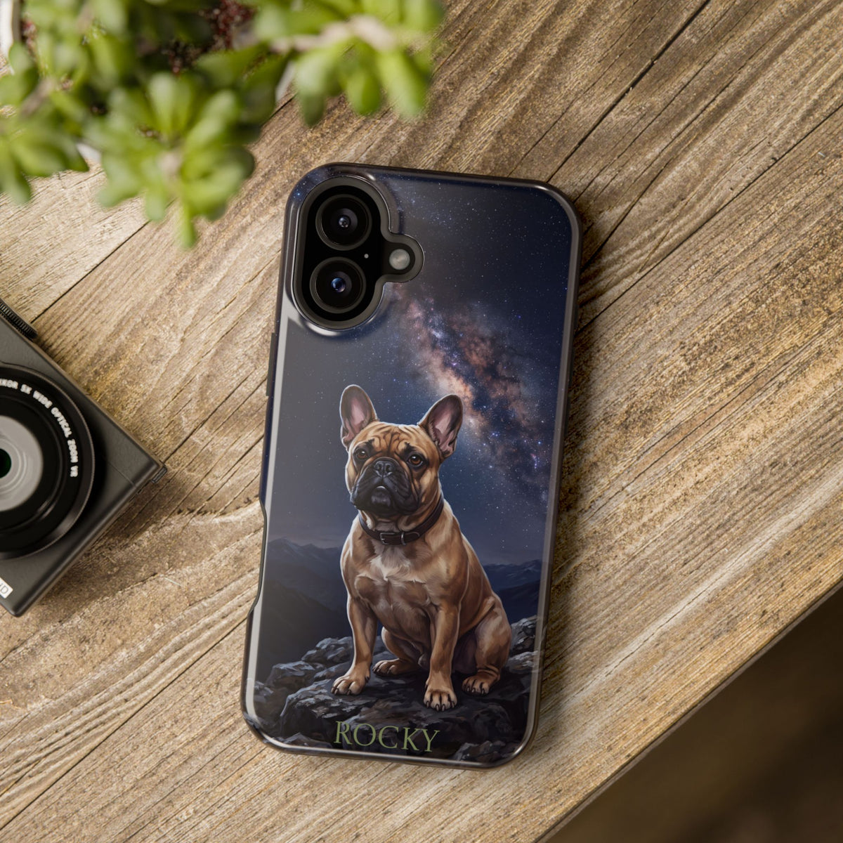 Personalized French Bulldog Starry Night Sky Phone Case — Wireless Charging Cover