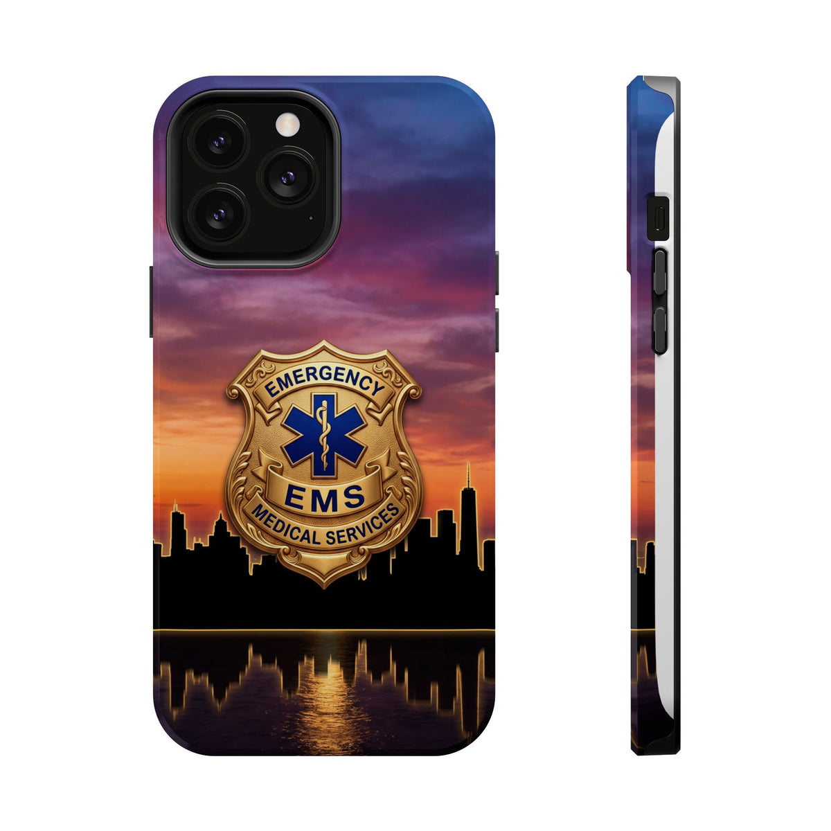 EMS Badge Sunset Skyline Phone Case — Magnetic Wireless Charging Cover