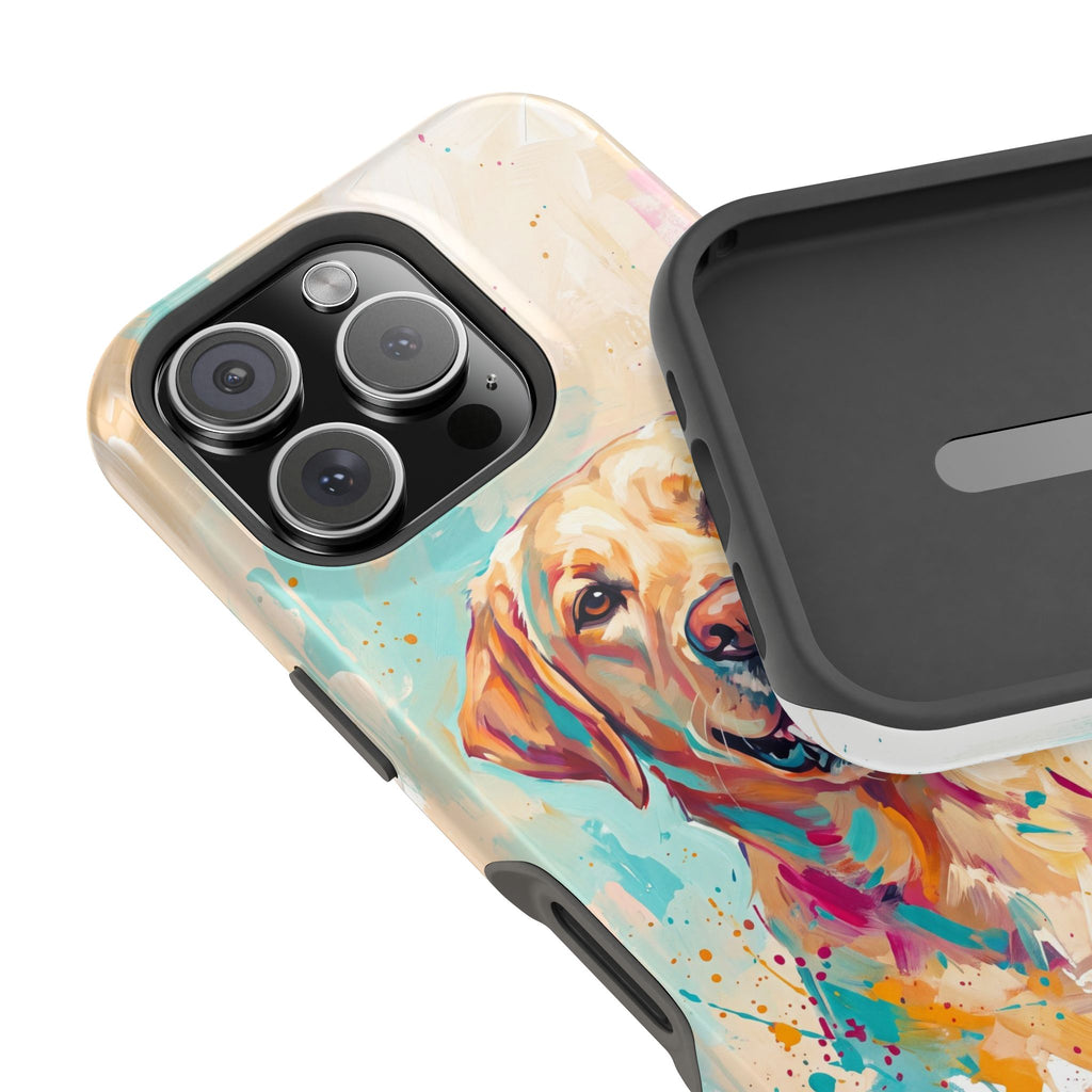 Yellow Labrador Colour Splash Phone Case — Tough Magnetic Case with Wireless Charging