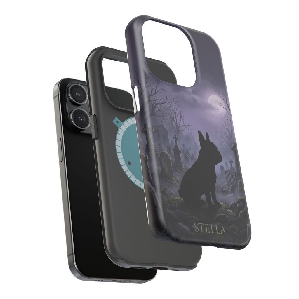 Personalized French Bulldog Moonlit Graveyard Phone Case — Wireless Charging Cover